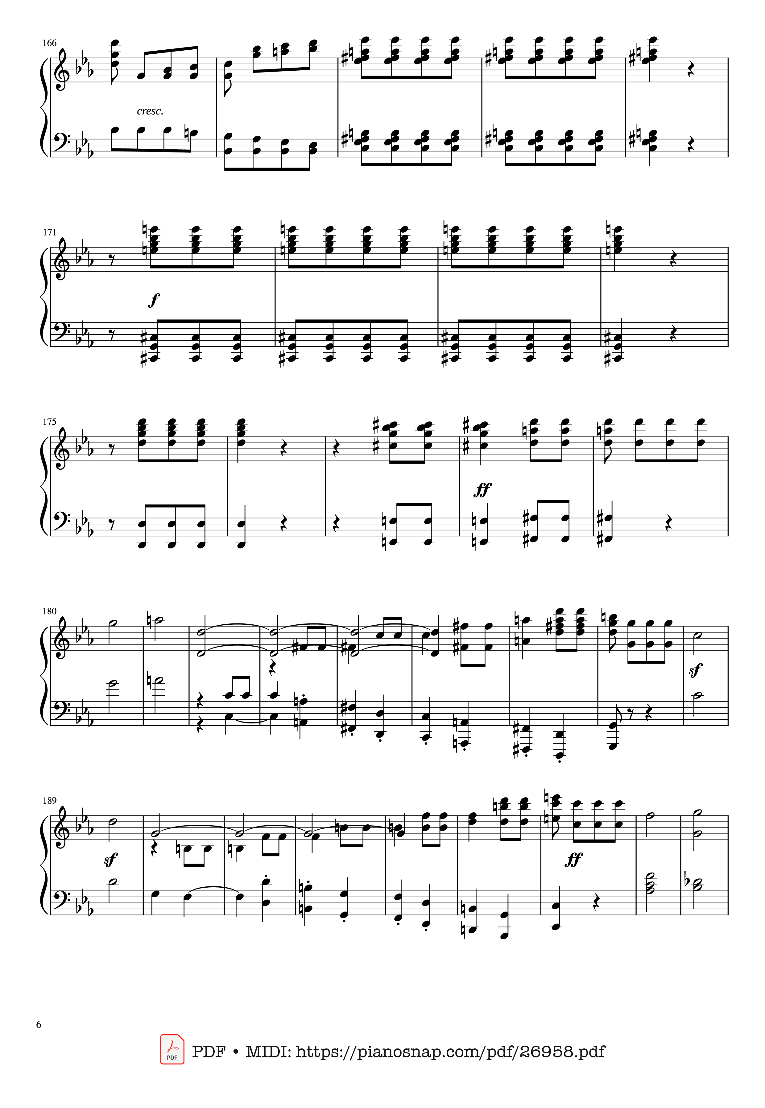 Page 6 of Sheet music PDF Piano Beethoven Symphony No. 5 Piano solo - Ludwig van Beethoven