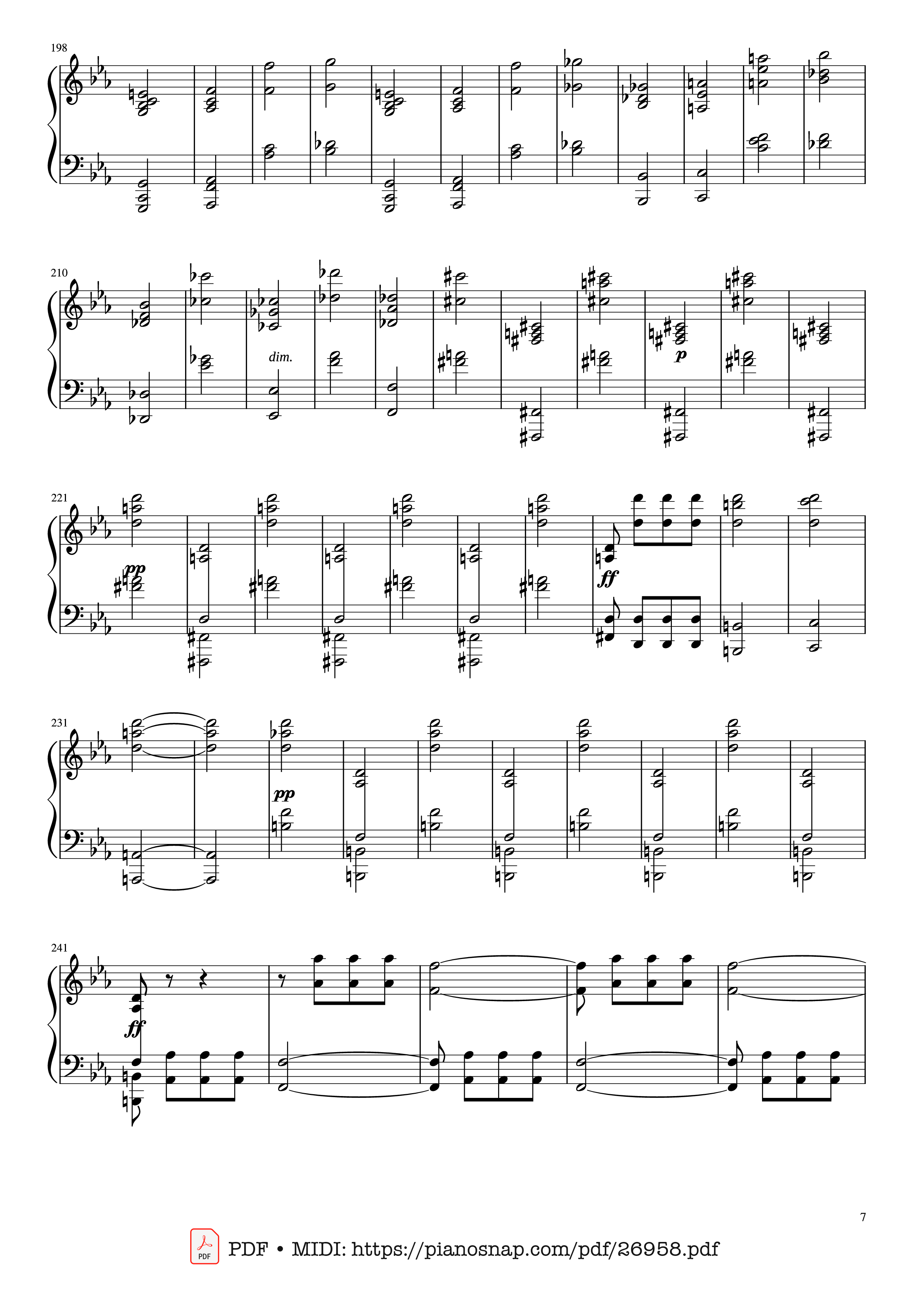 Page 7 of Sheet music PDF Piano Beethoven Symphony No. 5 Piano solo - Ludwig van Beethoven