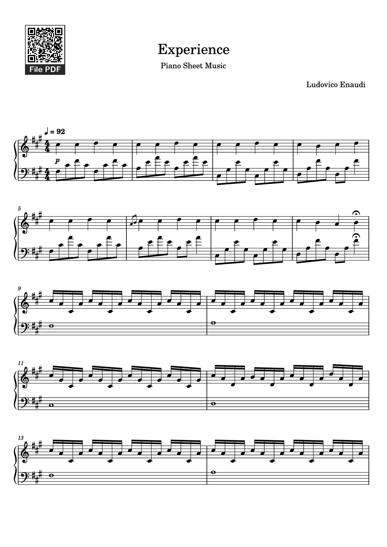 Sheet PDF of Experience Piano