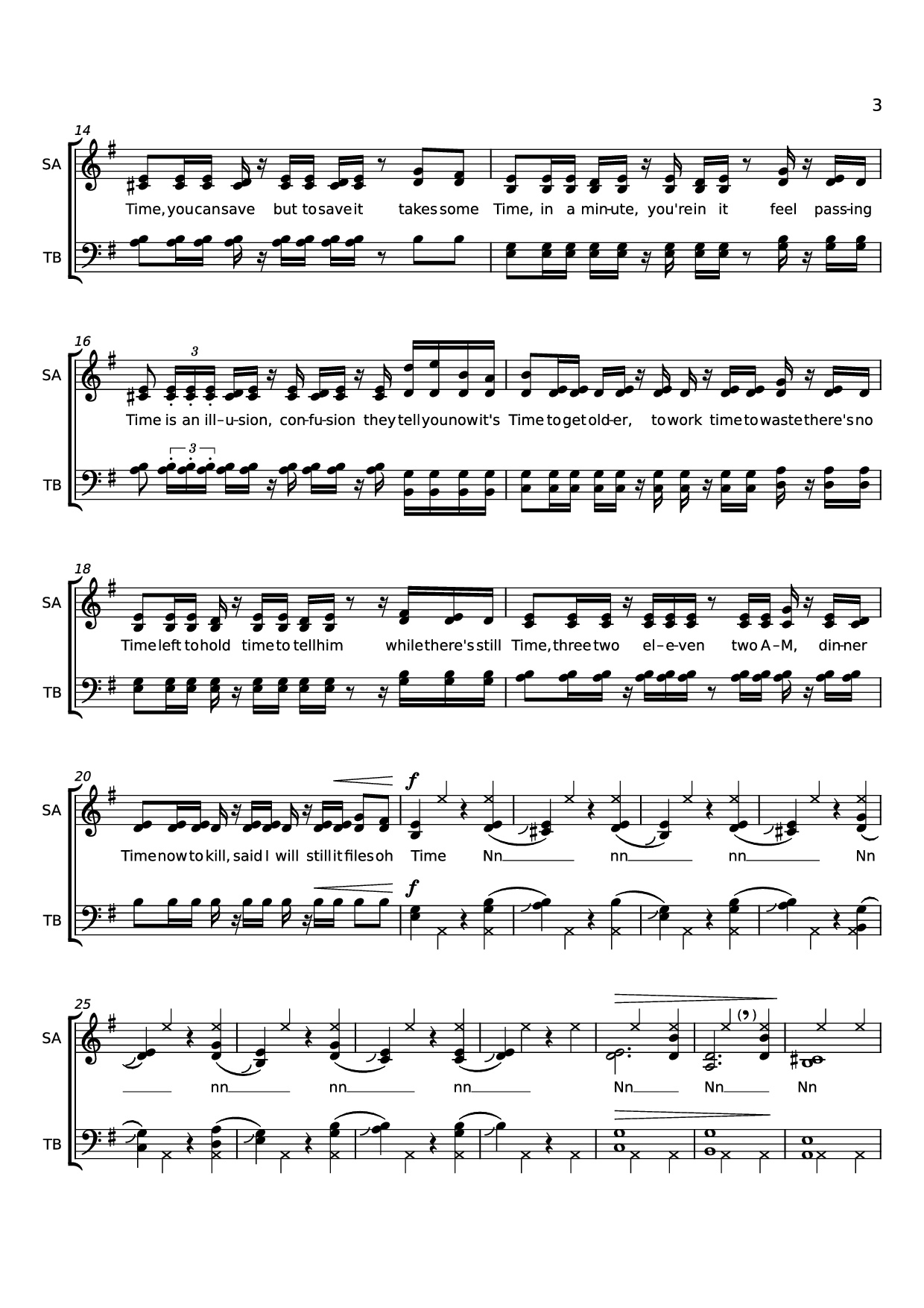 Page 3 of Sheet music PDF Time - Words and music by Jennifer Lucy Cook