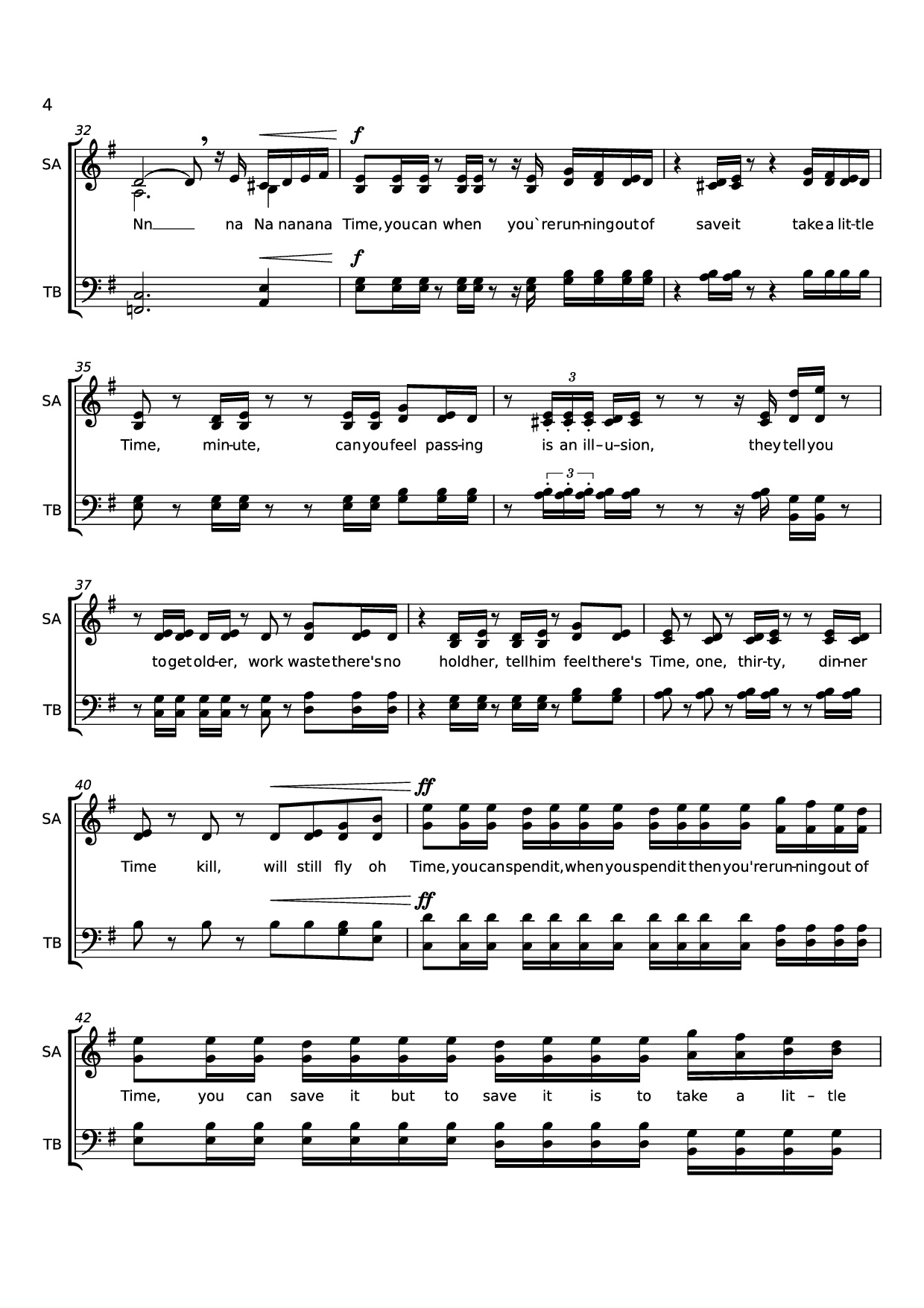 Page 4 of Sheet music PDF Time - Words and music by Jennifer Lucy Cook