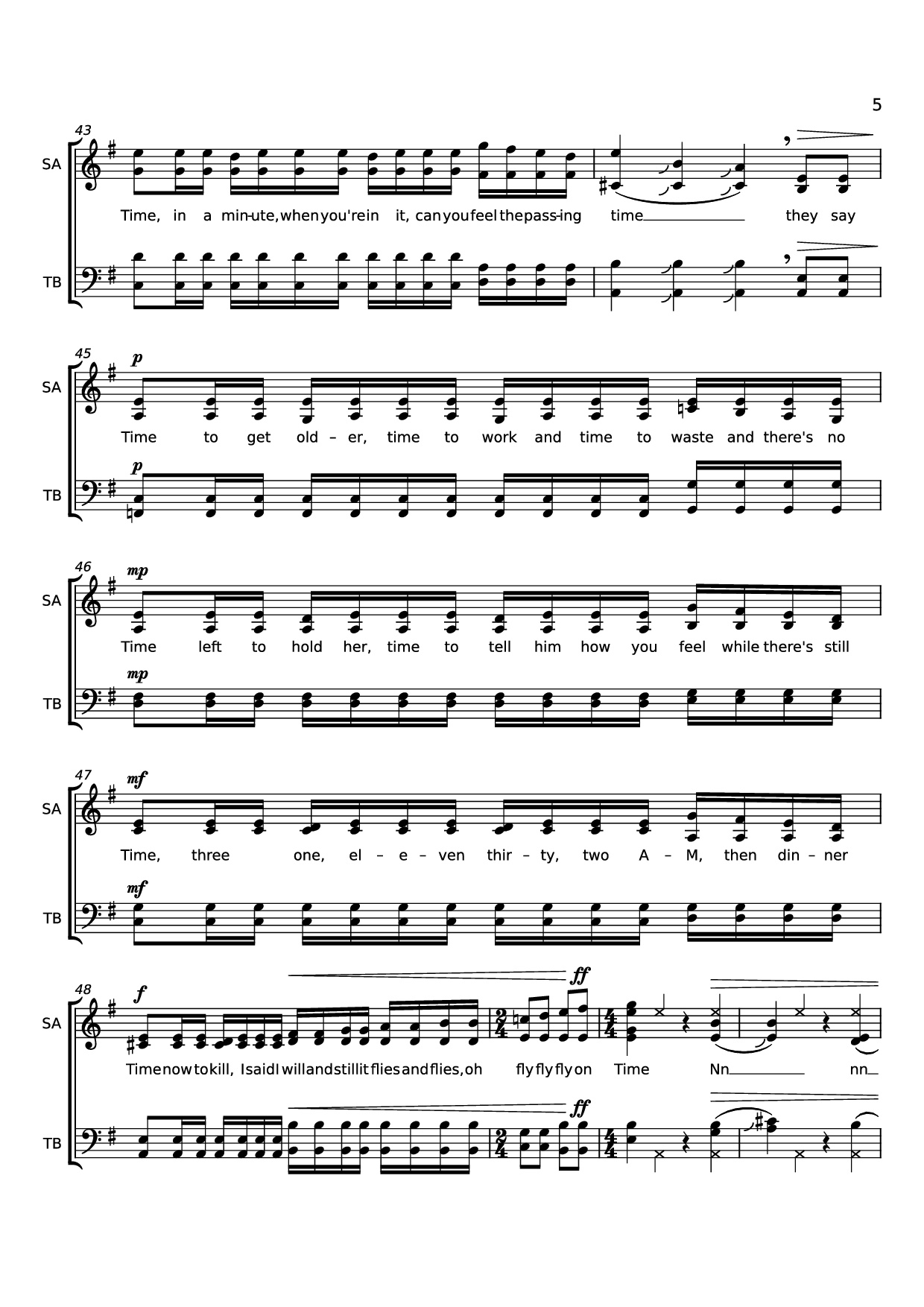 Page 5 of Sheet music PDF Time - Words and music by Jennifer Lucy Cook