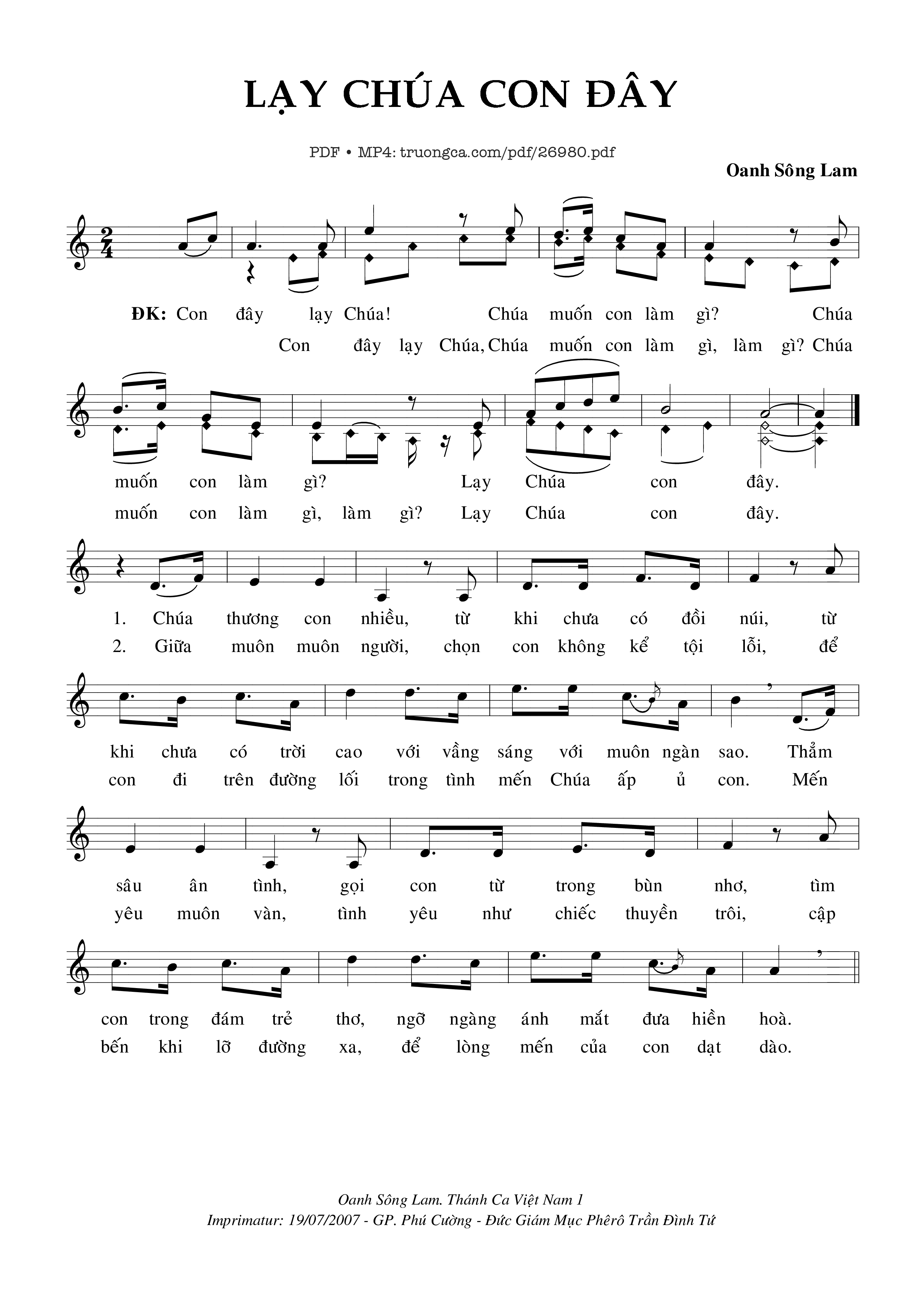 Lạy Chúa Con Đây