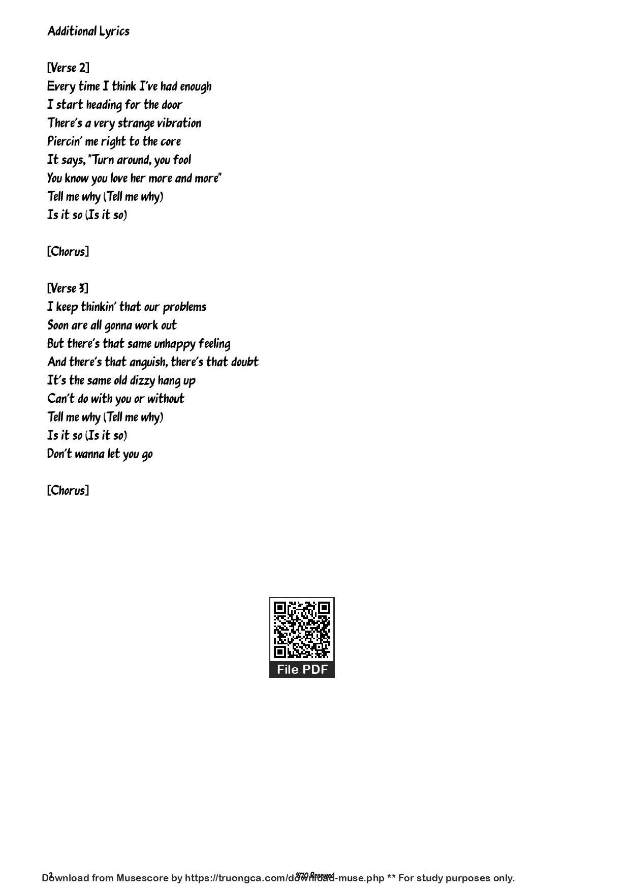 Page 2 of Sheet music PDF Piano Never Can Say Goodbye Piano - Clifton Davis