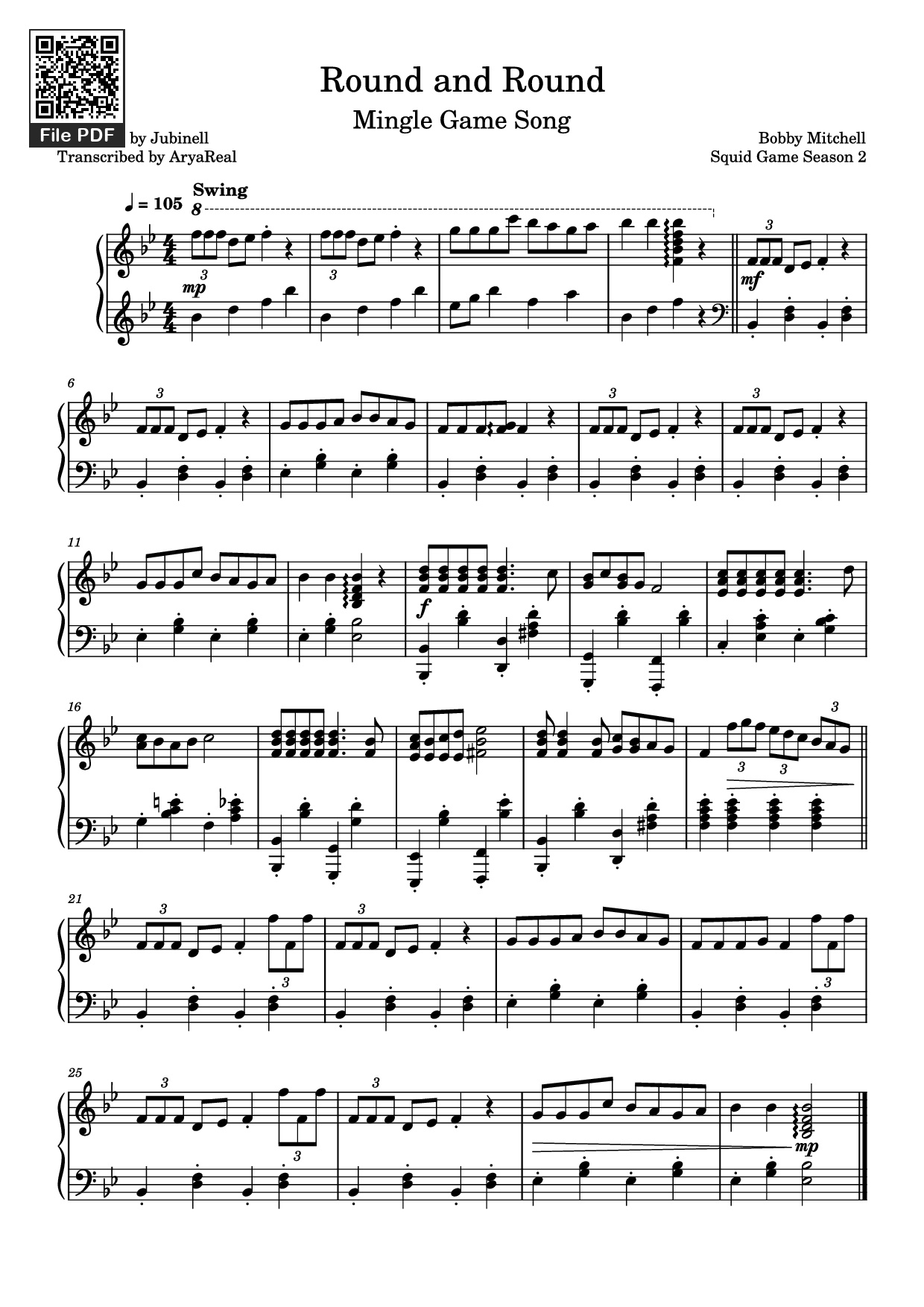 Sheet PDF of Round and Round Piano
