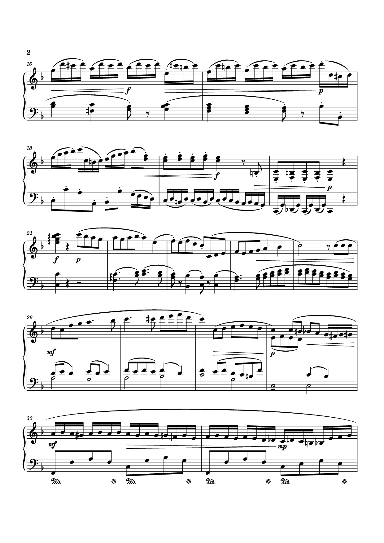 Page 2 of Sheet music PDF Piano Piano Sonata No. 12 in D minor - Michael Nicht