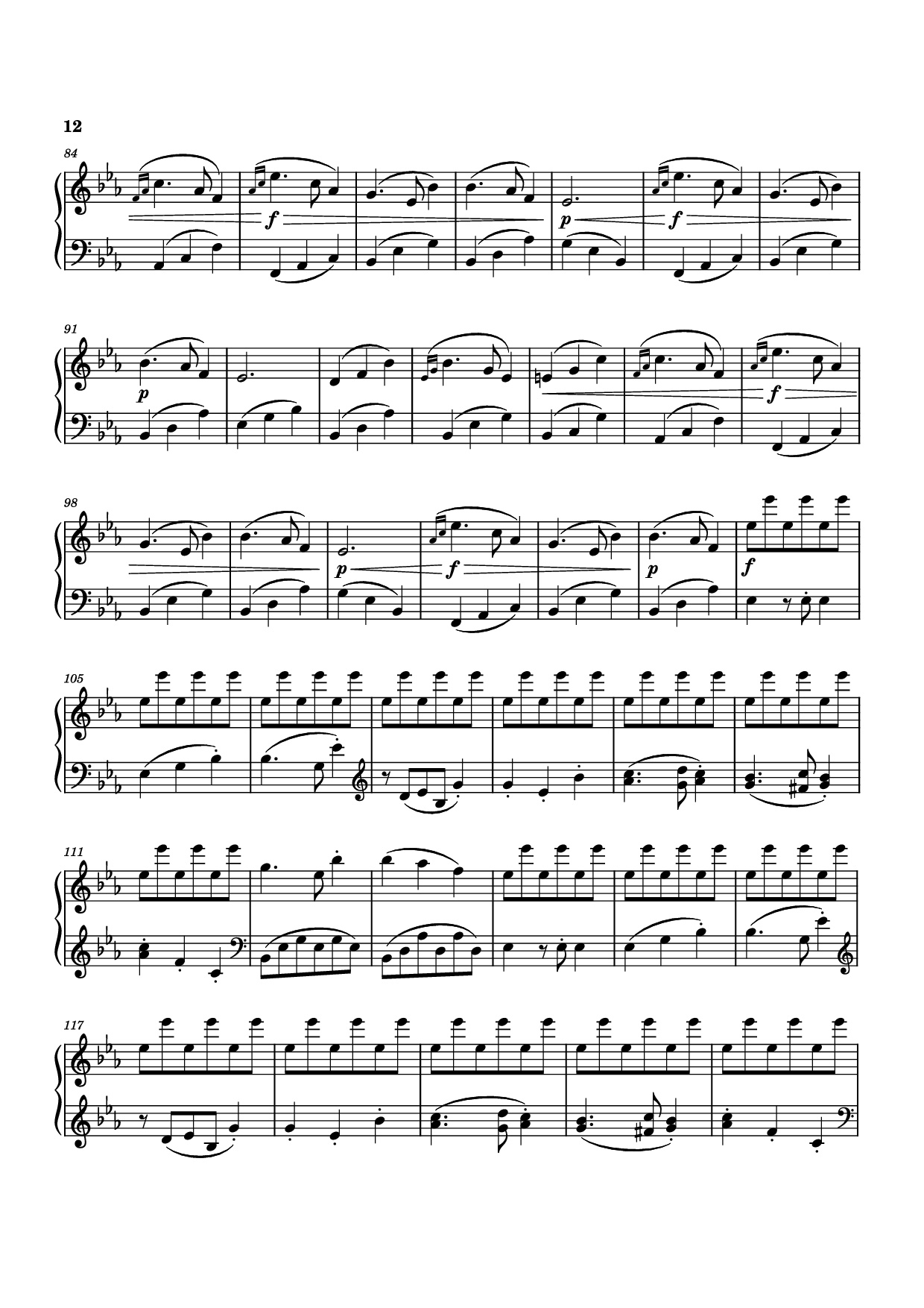 Page 12 of Sheet music PDF Piano Piano Sonata No. 12 in D minor - Michael Nicht