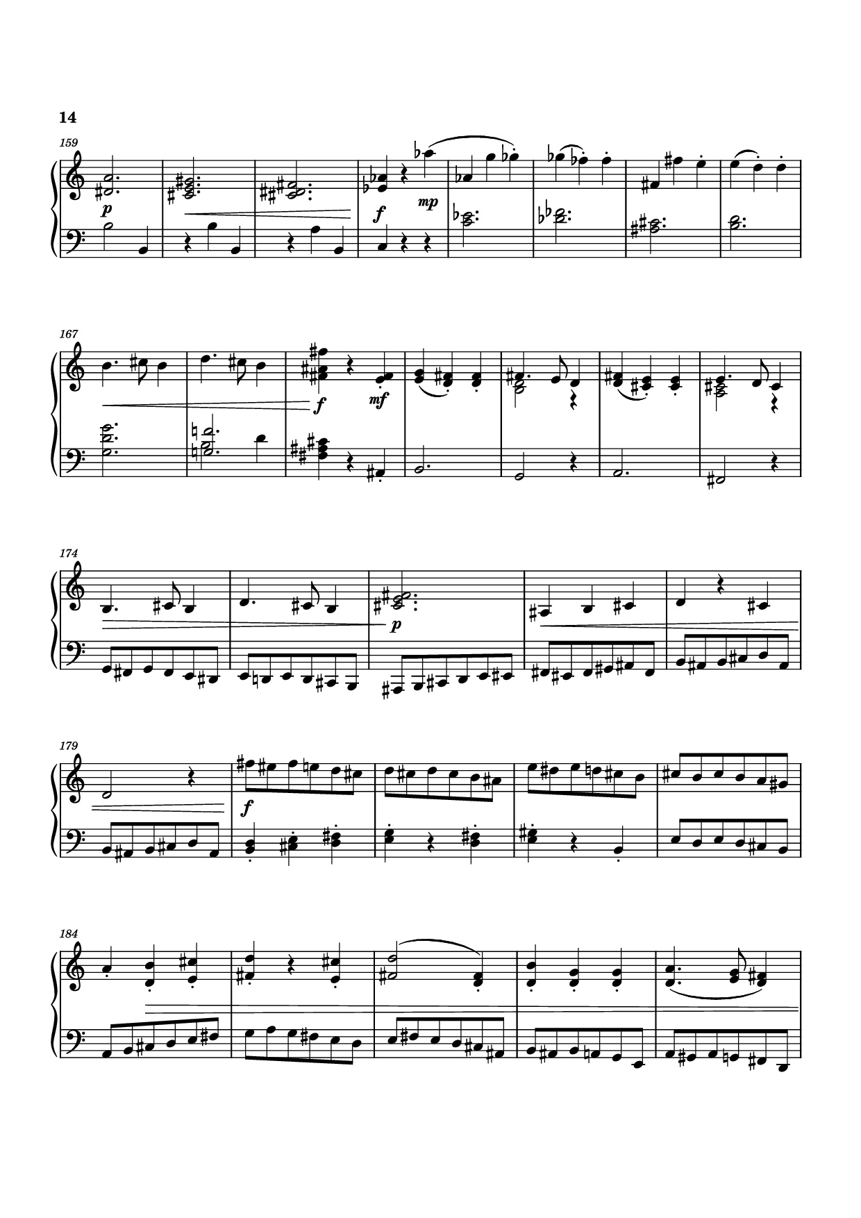 Page 14 of Sheet music PDF Piano Piano Sonata No. 12 in D minor - Michael Nicht