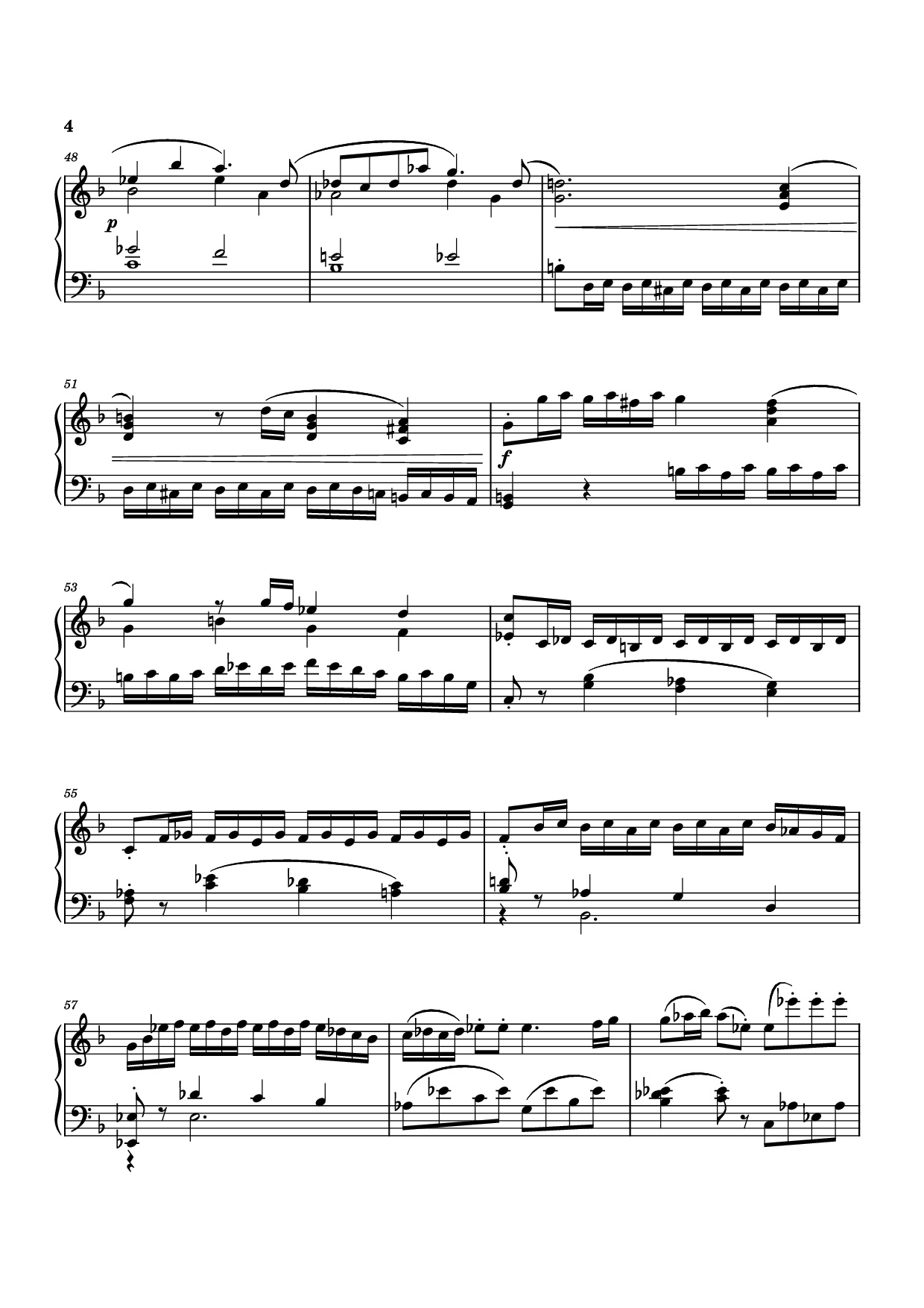 Page 4 of Sheet music PDF Piano Piano Sonata No. 12 in D minor - Michael Nicht