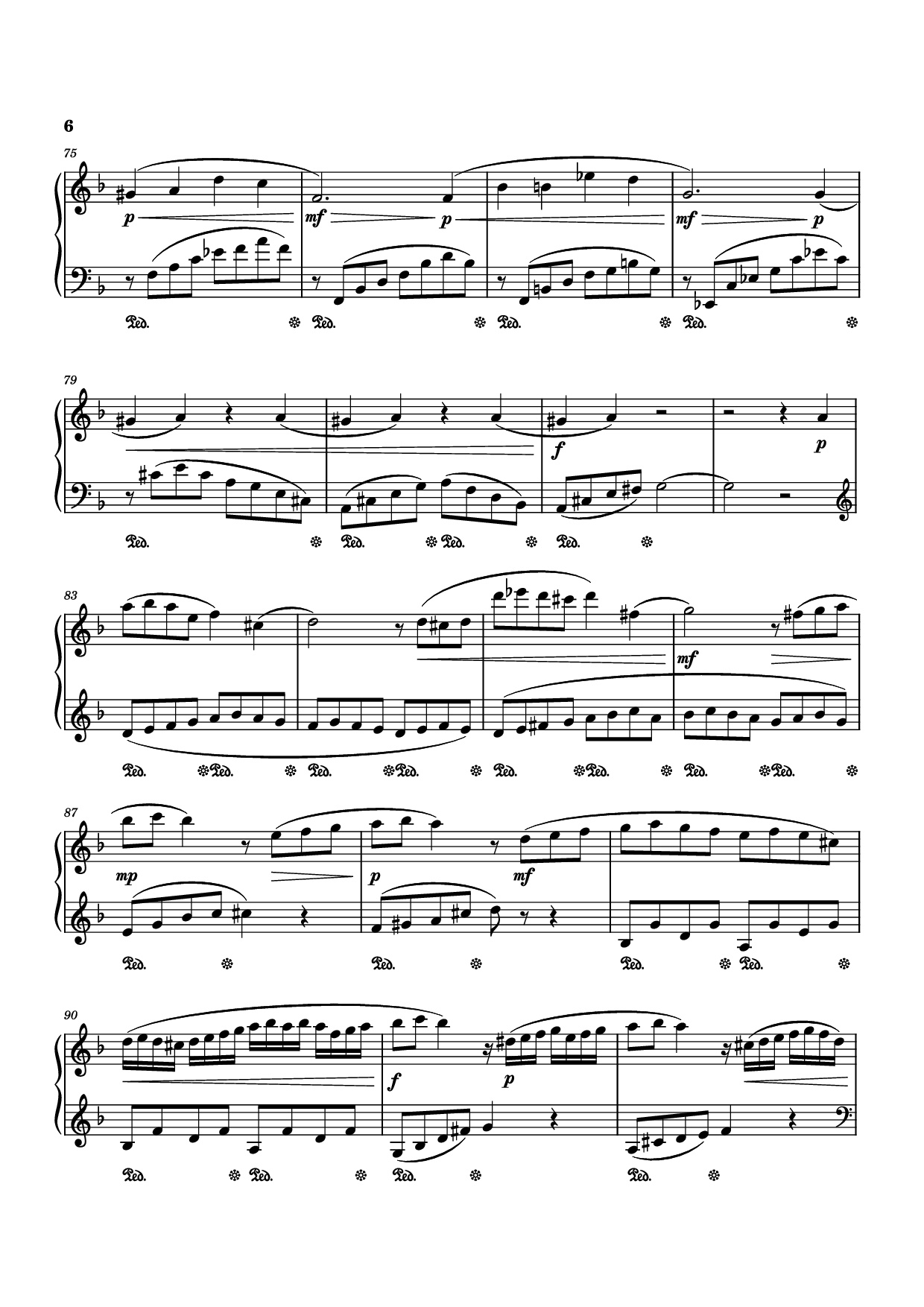 Page 6 of Sheet music PDF Piano Piano Sonata No. 12 in D minor - Michael Nicht