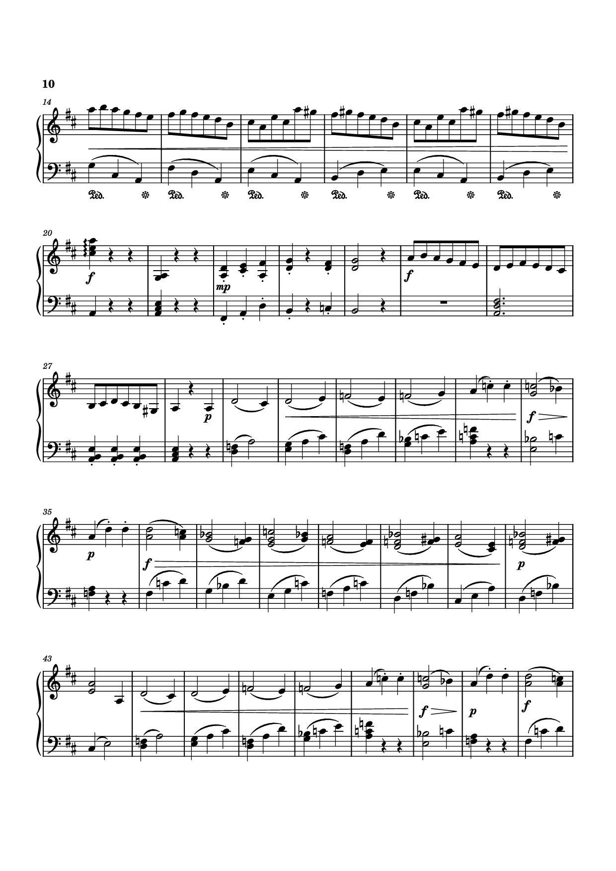 Page 10 of Sheet music PDF Piano Piano Sonata No. 12 in D minor - Michael Nicht
