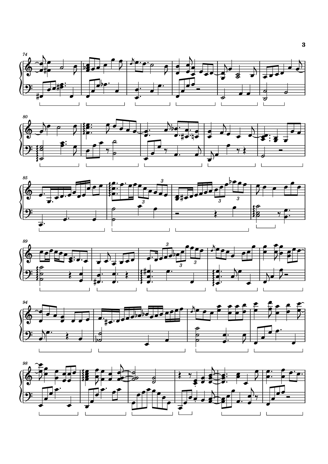 Page 3 of Sheet music PDF Piano Sweet Sorrow Piano - Izumi Hirotaka