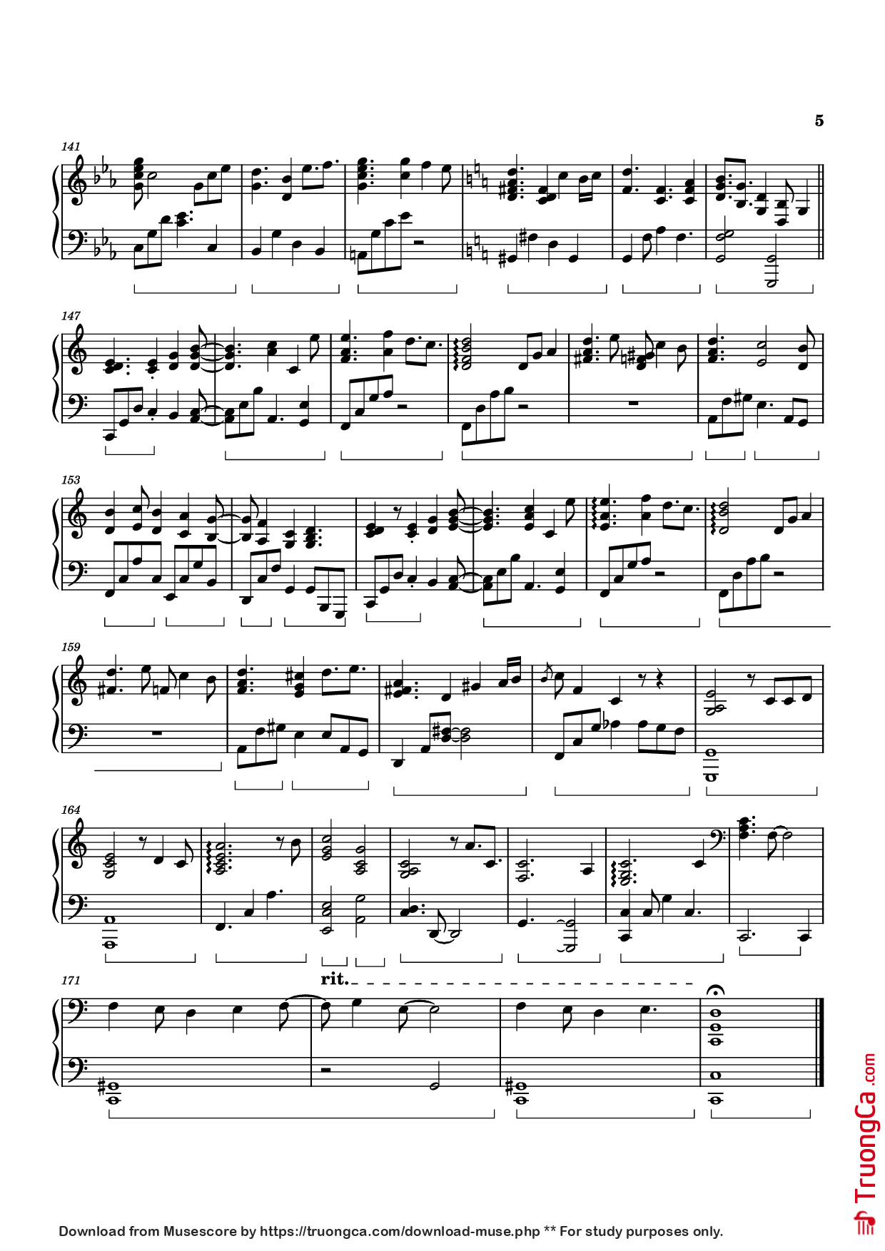 Page 5 of Sheet music PDF Piano Sweet Sorrow Piano - Izumi Hirotaka