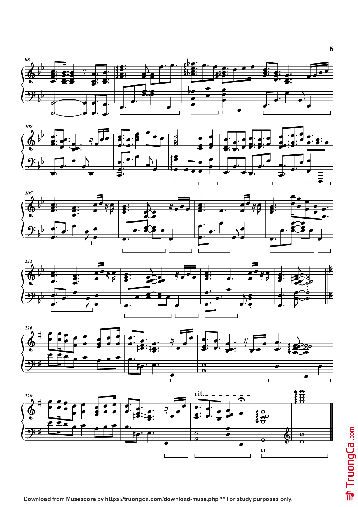 Page 5 of Sheet music PDF Piano Dandelion Hill Piano - Izumi Hirotaka
