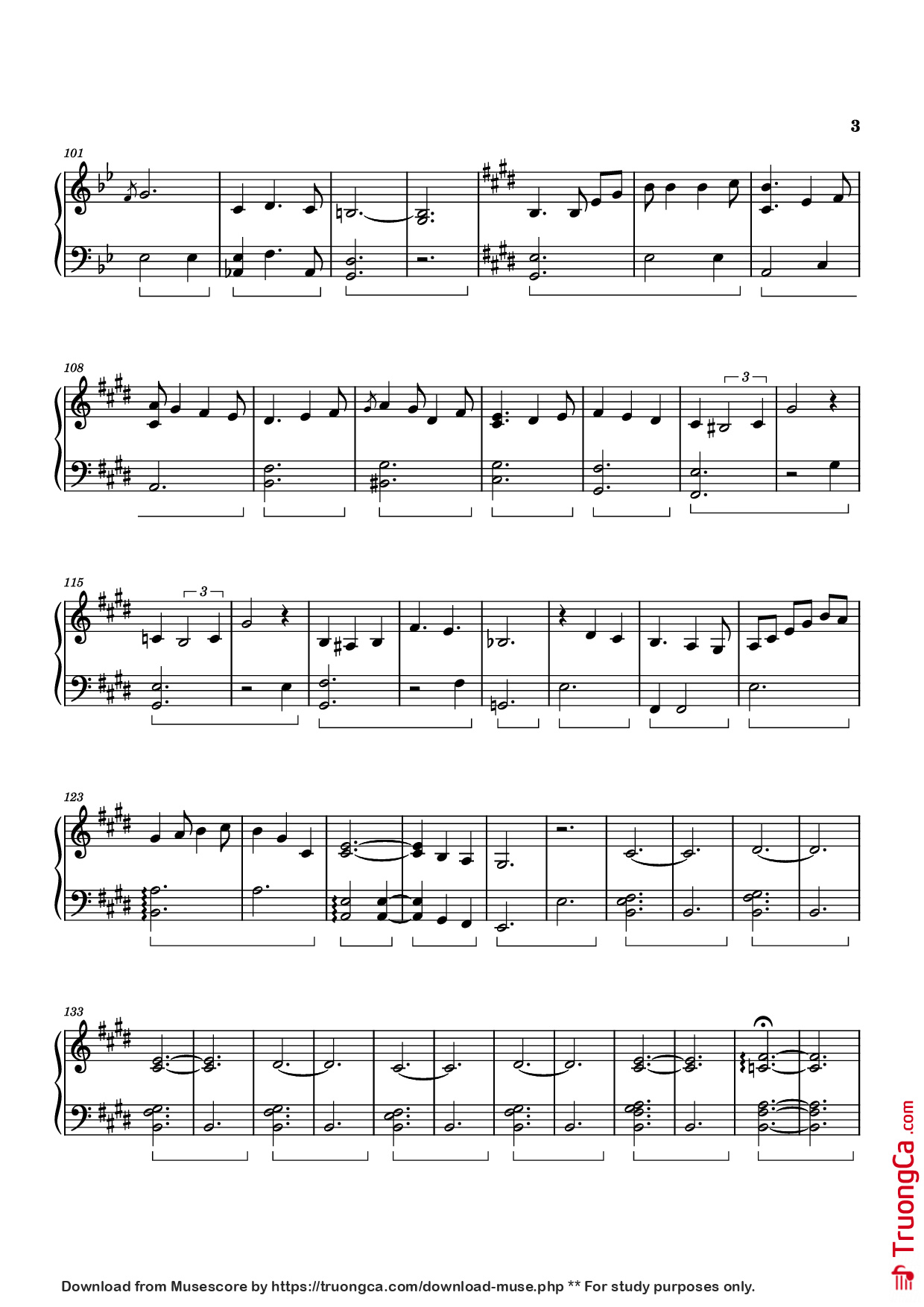 Page 3 of Sheet music PDF Piano Heidi Piano - Izumi Hirotaka