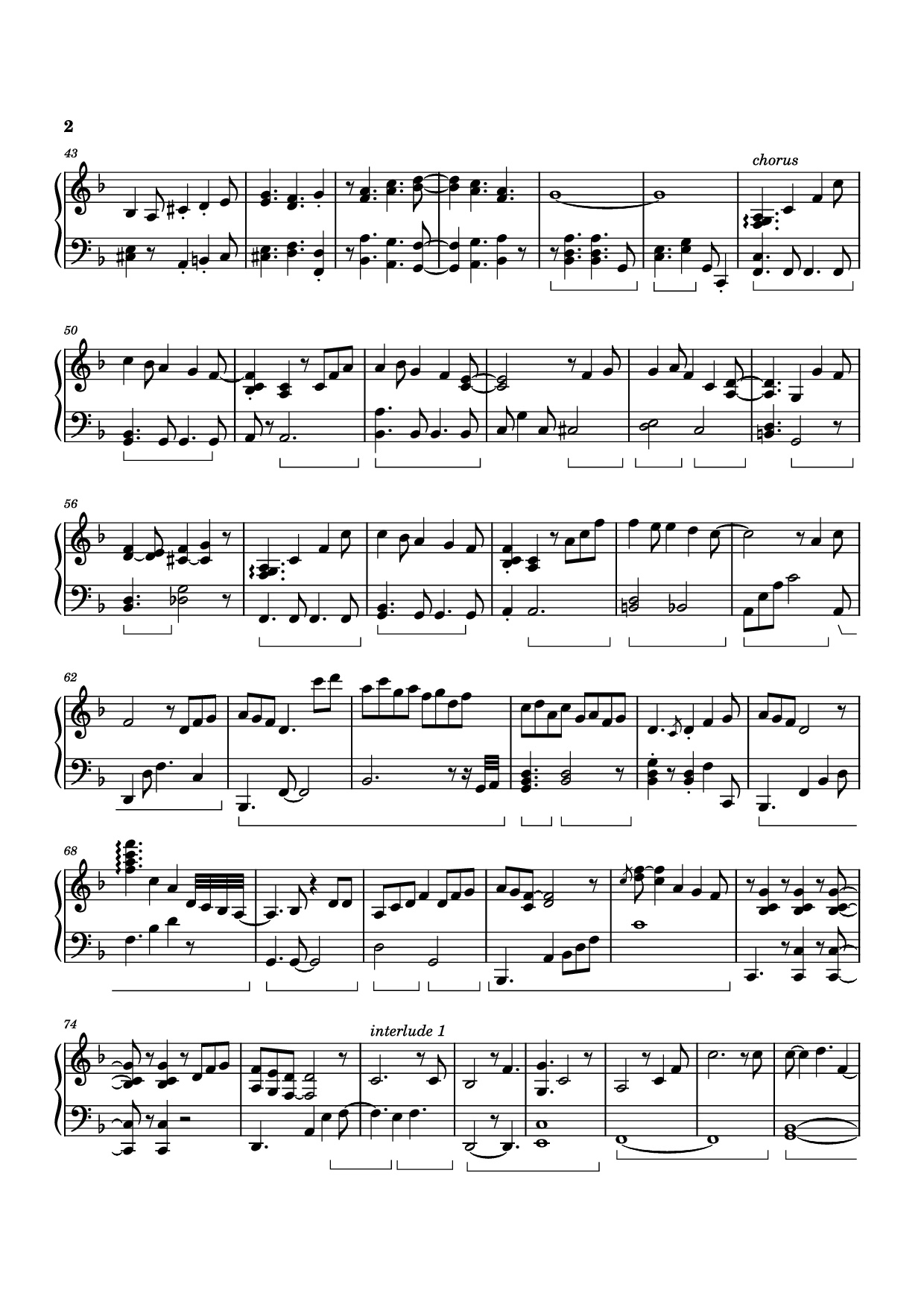 Page 2 of Sheet music PDF Piano White Mane Piano - Izumi Hirotaka