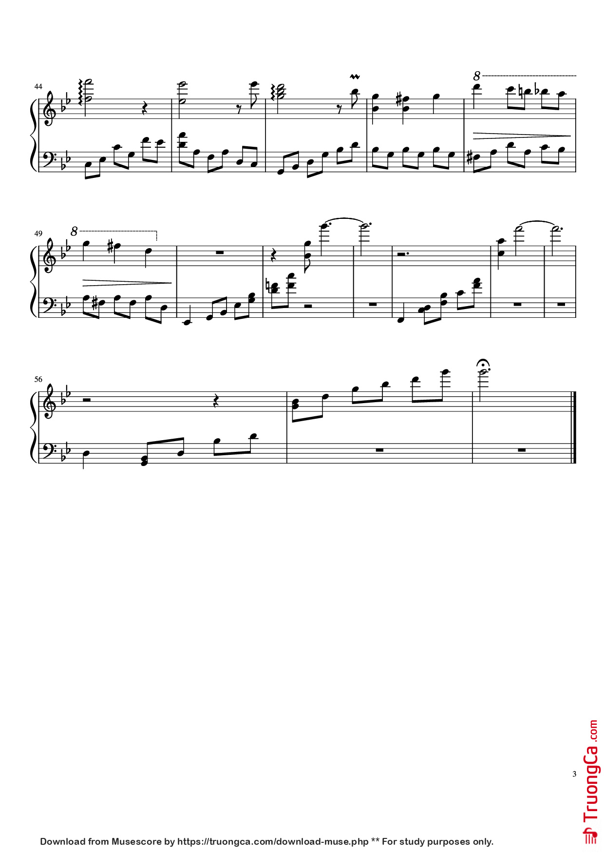 Page 3 of Sheet music PDF Piano Nocturne Piano - Bill Kiley and Justin Stander