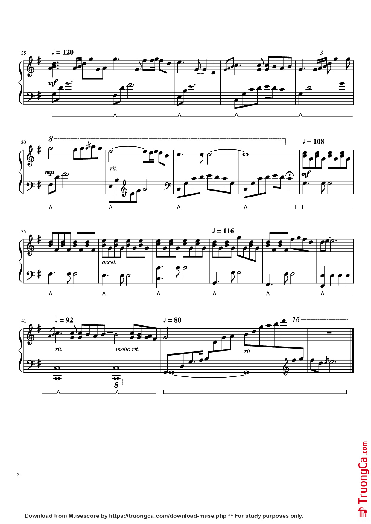 Page 2 of Sheet music PDF Piano The Accidental Office Piano - Arr. Daniel Thrasher