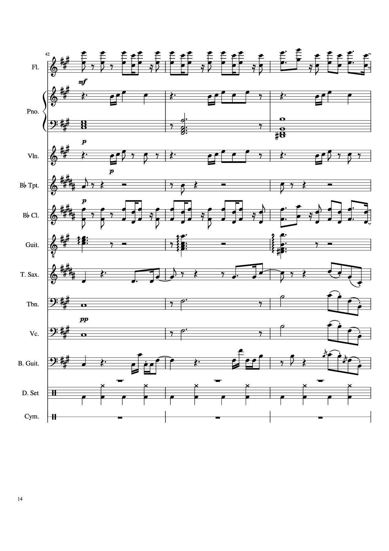 Page 14 of Sheet music PDF Piano Dynamite Piano - Arranged by AmyDoopy