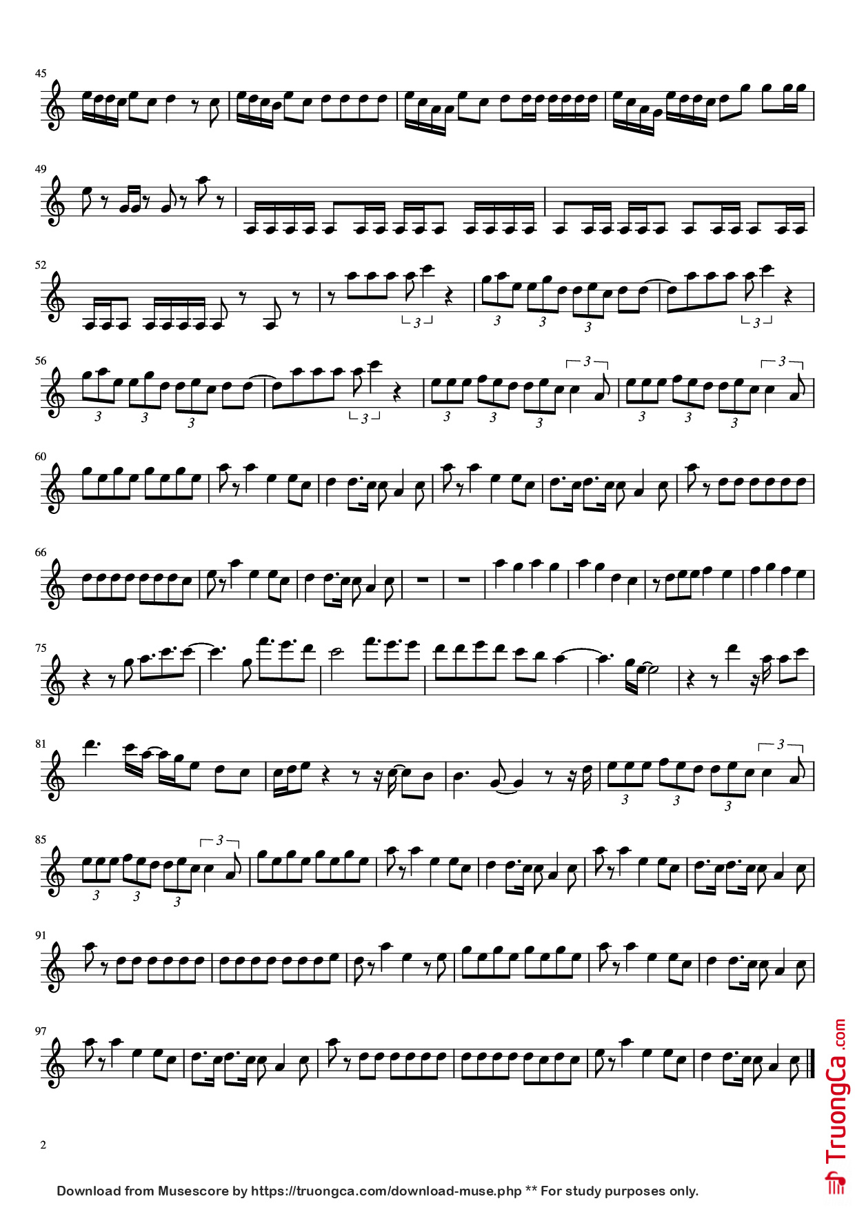 Page 2 of Sheet music PDF ON Violin - BTS