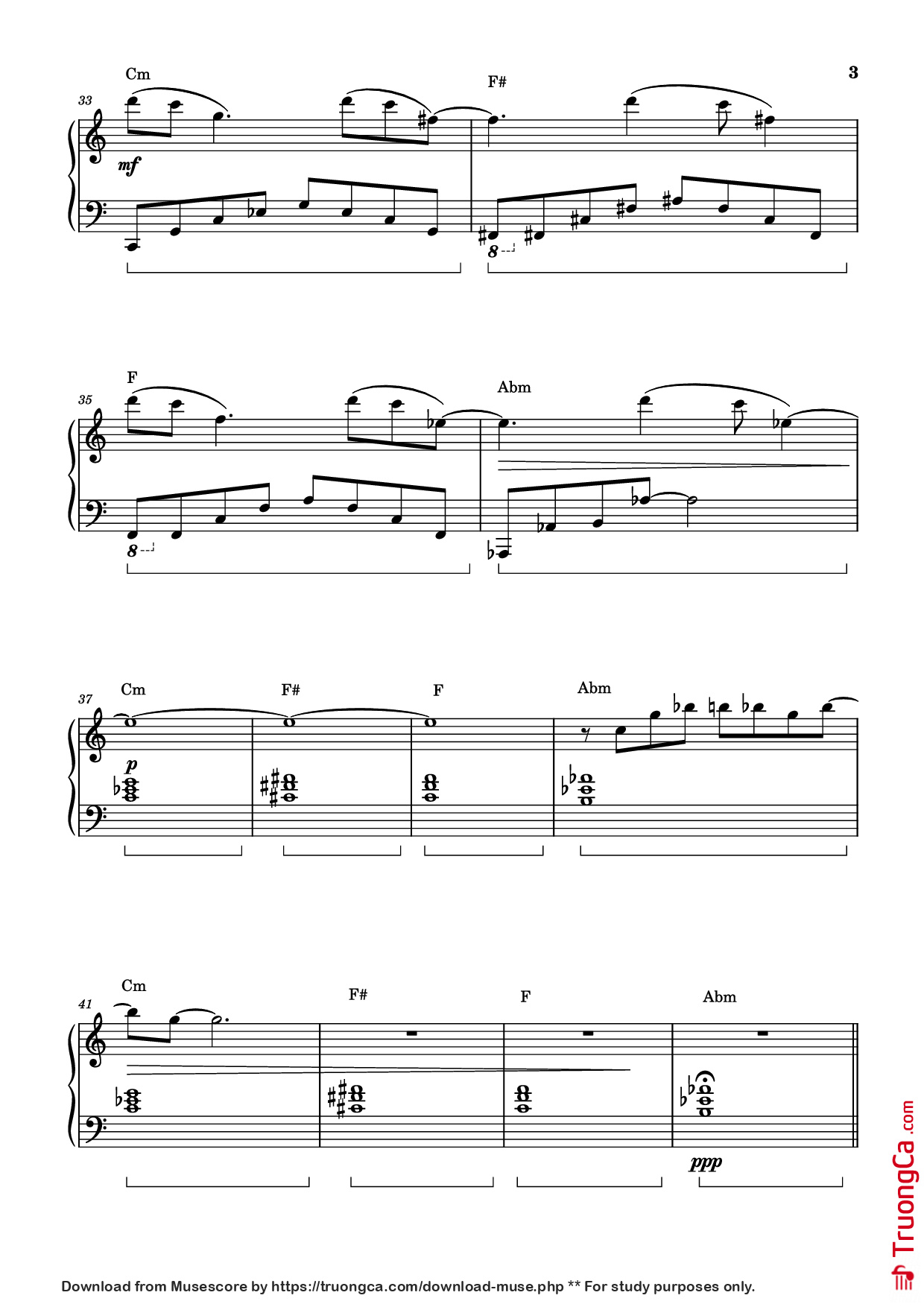 Page 3 of Sheet music PDF Piano Severance - Piano Soundtrack - Comp. by Theodore Shapiro