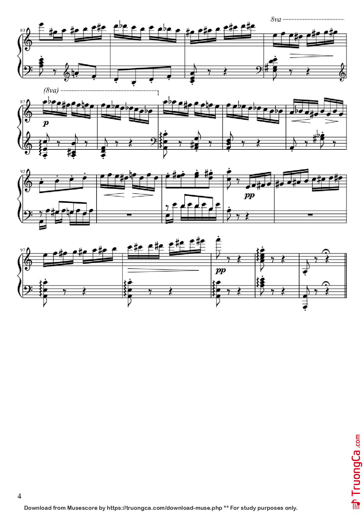 Page 4 of Sheet music PDF Piano Hummelflug Piano - Nikolai Andreyevitch Rimsky-Korsakov