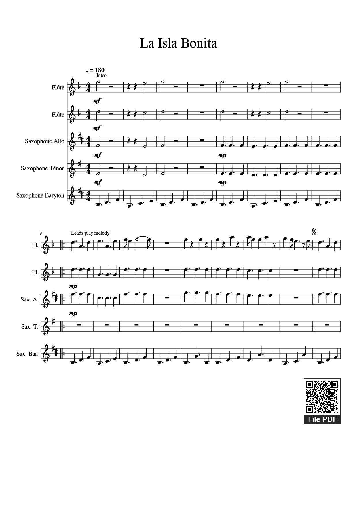 Page 1 of Sheet music PDF La Isla Bonita - Undefined