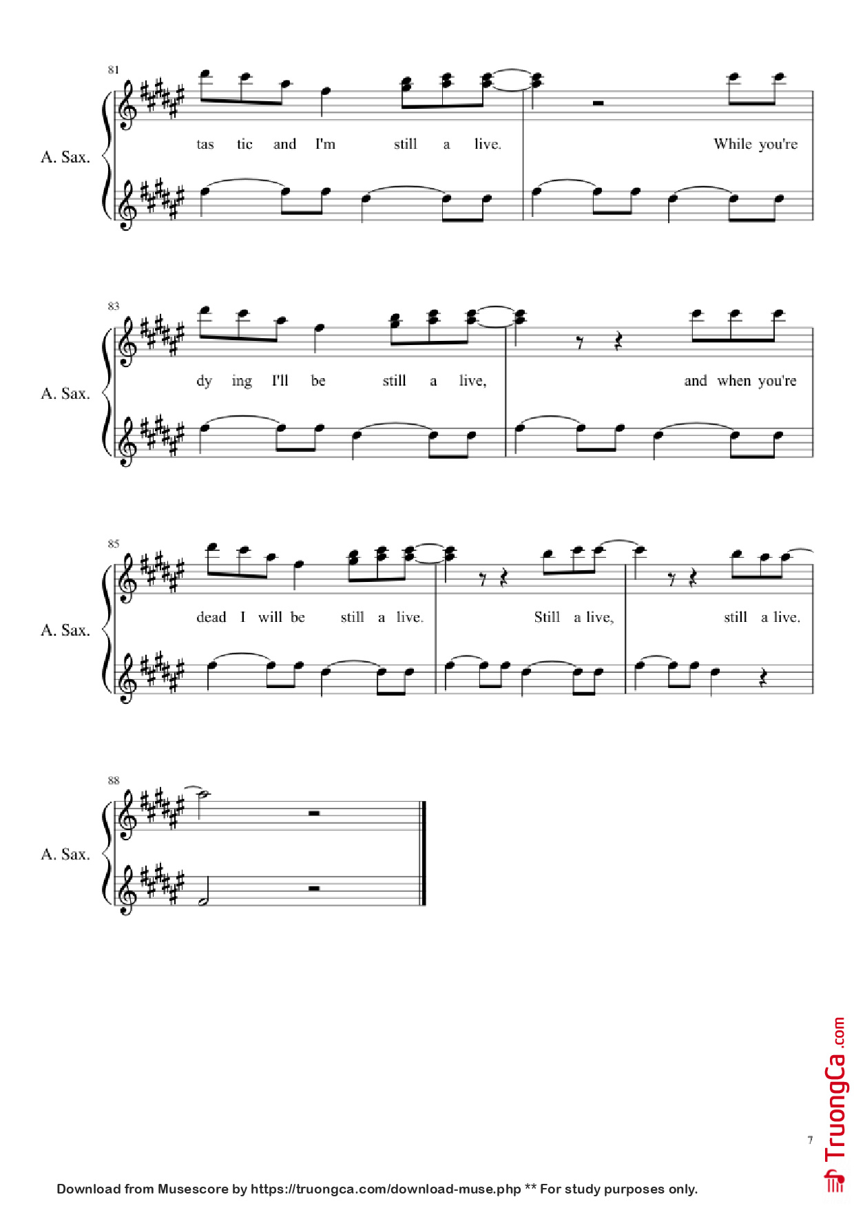 Page 7 of Sheet music PDF Still Alive (Portal Theme) - Idiut frum Ginger And Idiut