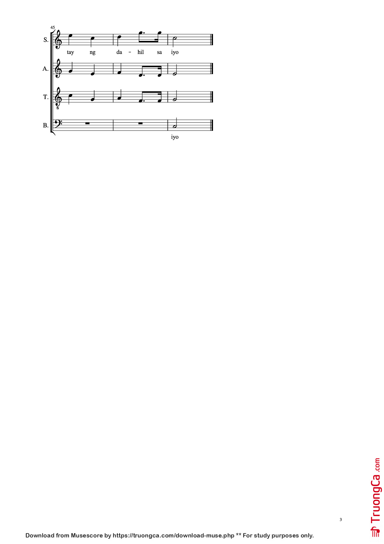 Page 3 of Sheet music PDF LUPANG HINIRANG - JULIAN FELIPE