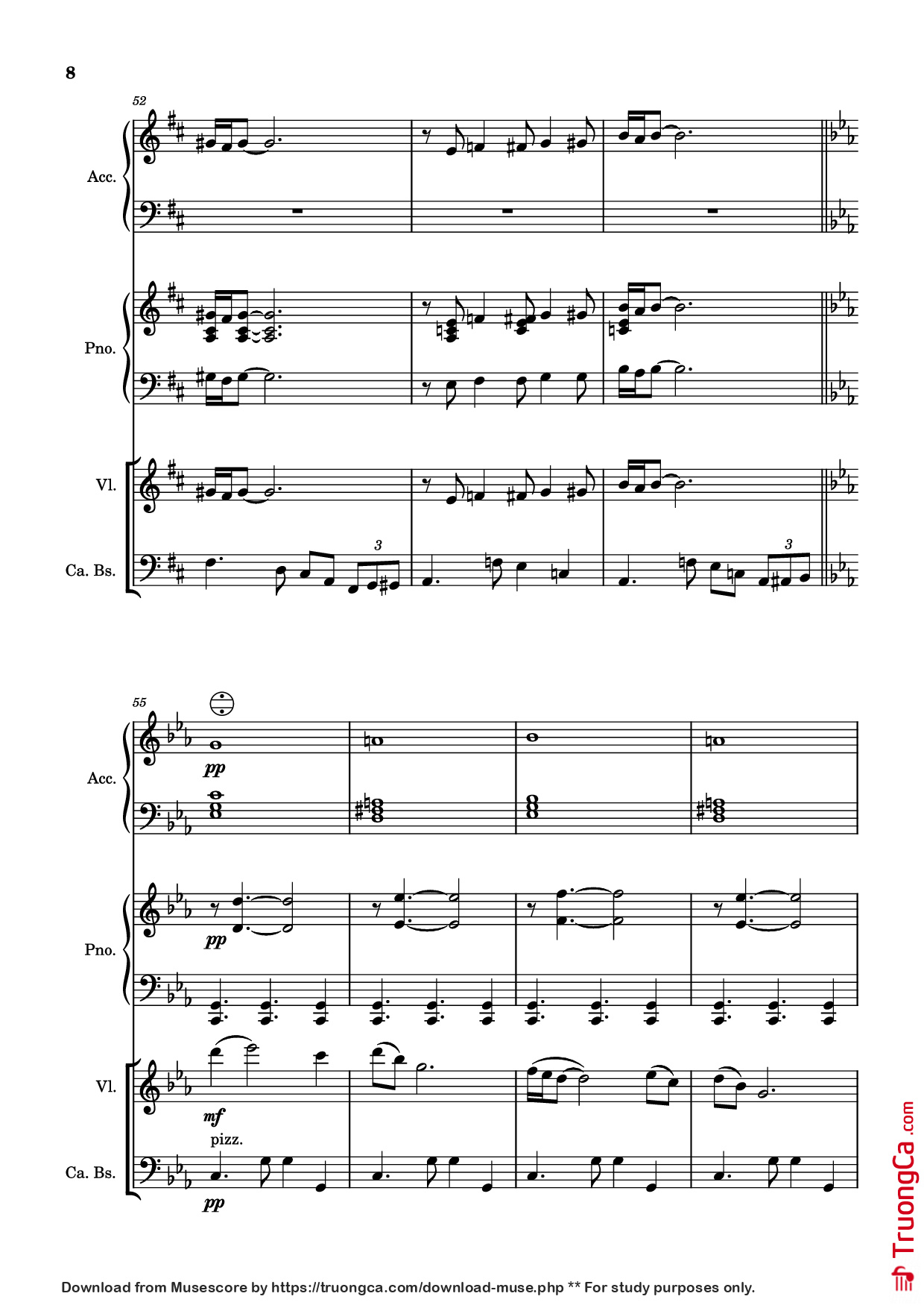 Page 8 of Sheet music PDF Piano Milonga del ángel Piano - A. Piazolla