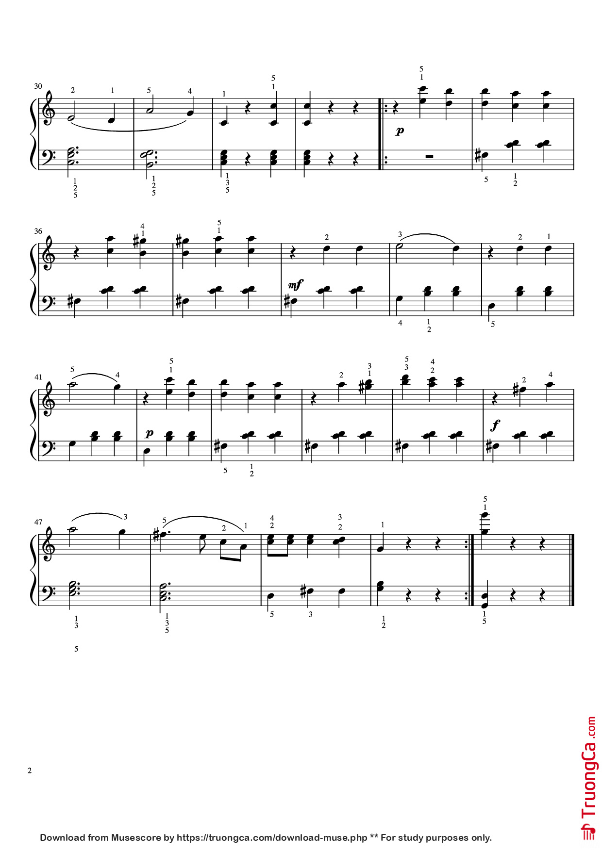 Page 2 of Sheet music PDF Piano The Blue Danube Piano - Johann Strauss II