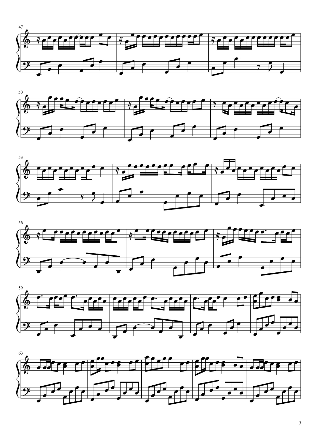 Page 3 of Sheet music PDF Piano 把回忆拼好给你 Gói Gọn Hồi Ức Trao Cho Anh - 王贰浪