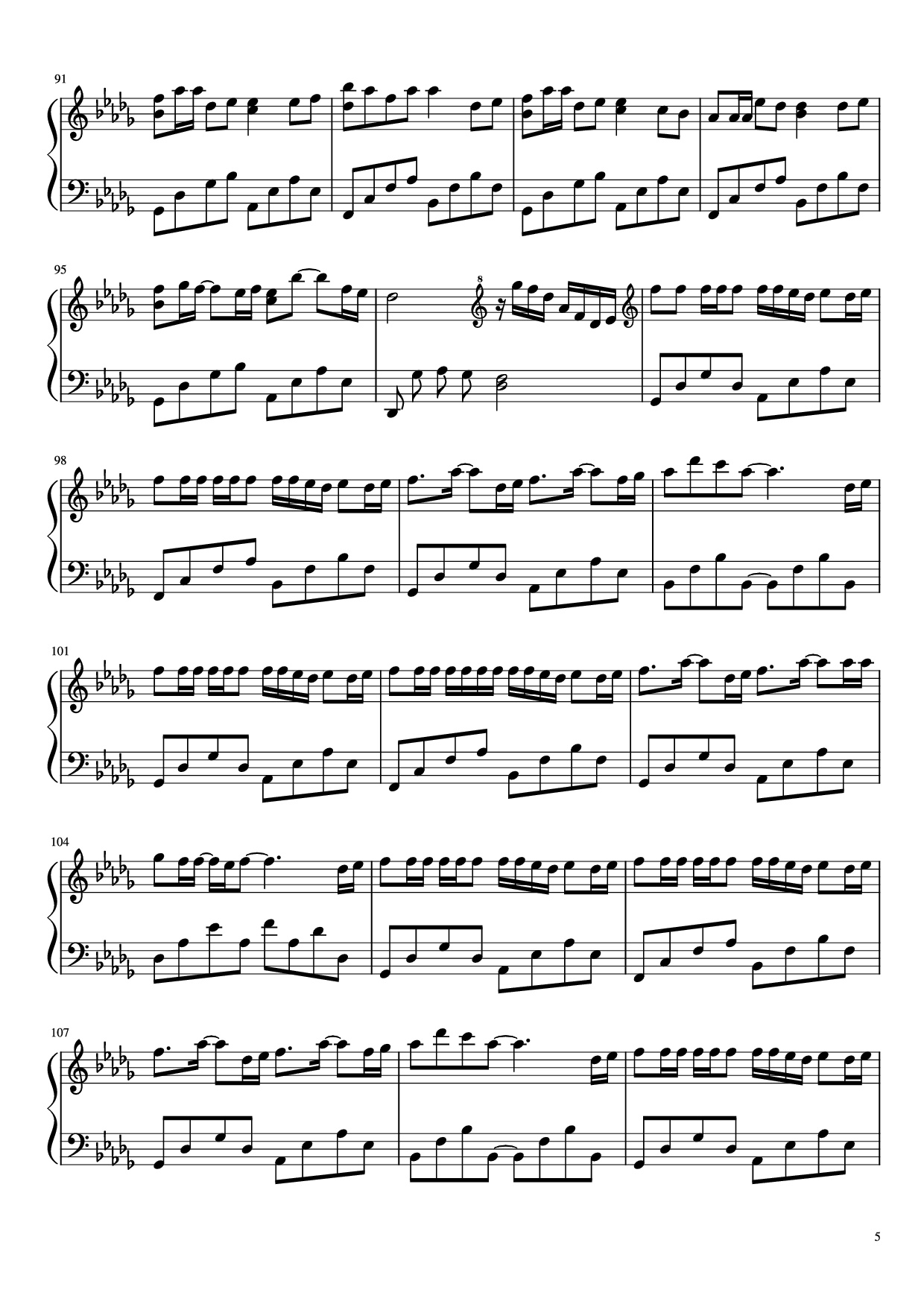 Page 5 of Sheet music PDF Piano 把回忆拼好给你 Gói Gọn Hồi Ức Trao Cho Anh - 王贰浪