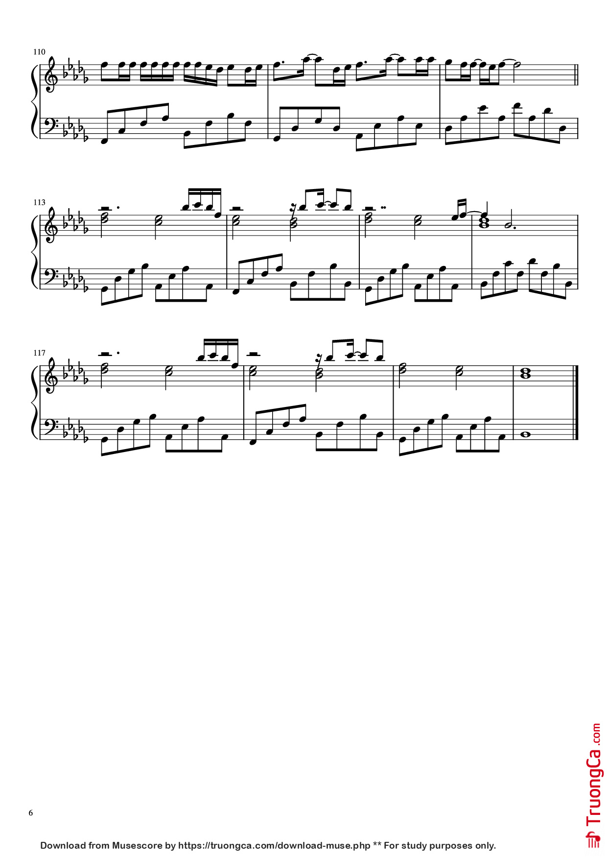 Page 6 of Sheet music PDF Piano 把回忆拼好给你 Gói Gọn Hồi Ức Trao Cho Anh - 王贰浪
