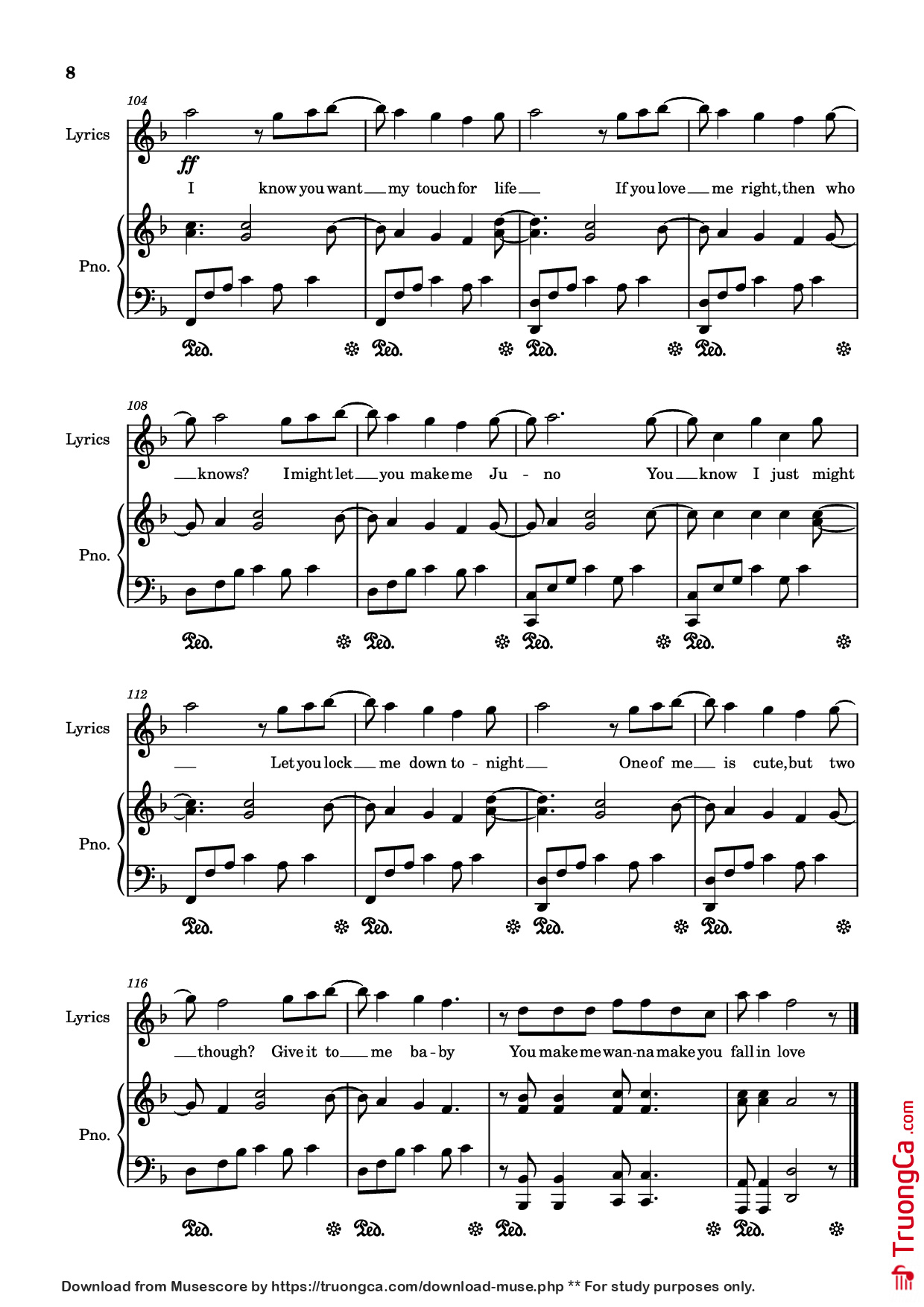 Page 8 of Sheet music PDF Piano Juno Piano - Always_piano