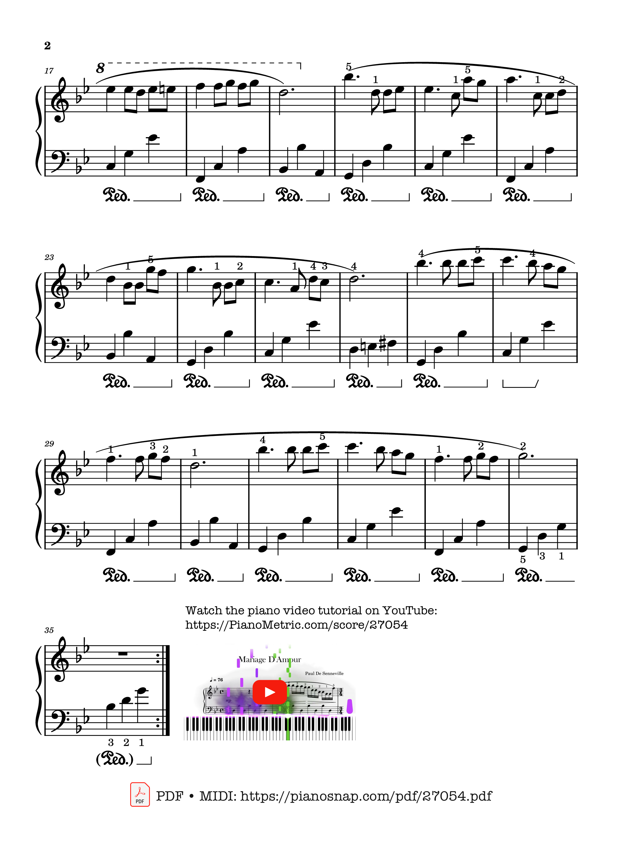 Page 2 of Sheet music PDF Piano Mariage D