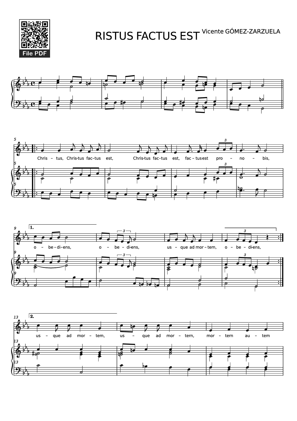 Sheet PDF of RISTUS FACTUS EST Piano
