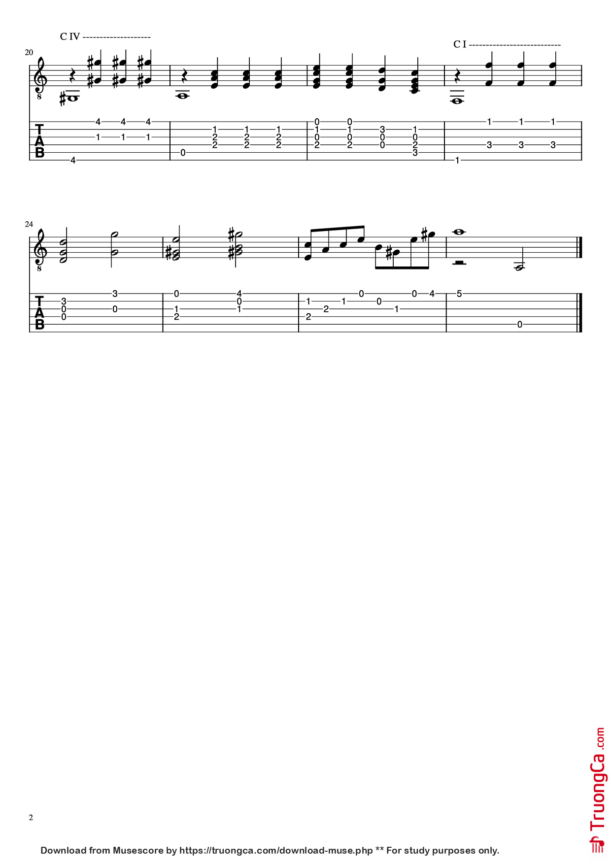 Page 2 of Sheet music PDF Guitar Tab Gravity Falls Guitar TAB - Arr. Christos Paterakis