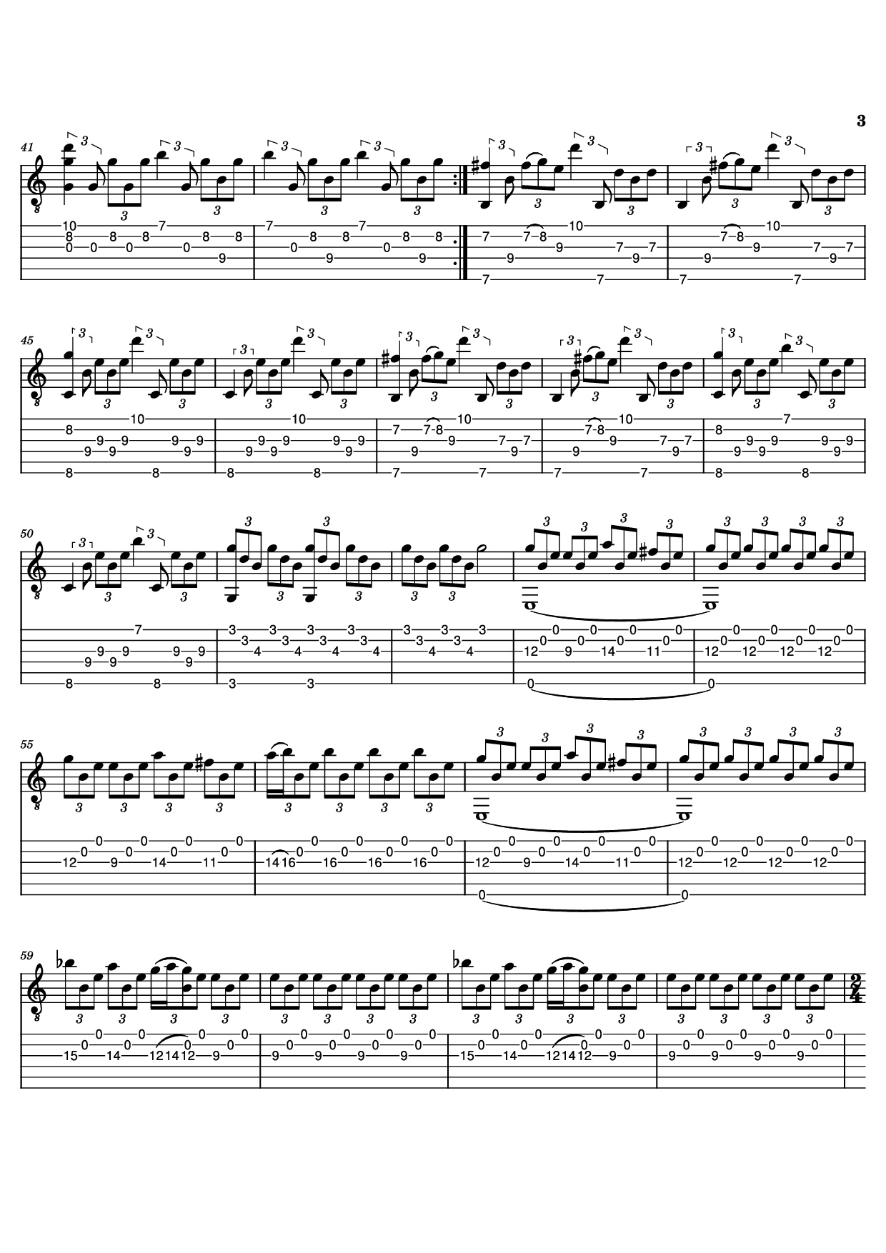 Page 3 of Sheet music PDF Guitar Tab The Last Of Us Guitar TAB - Gustavo Santaolalla