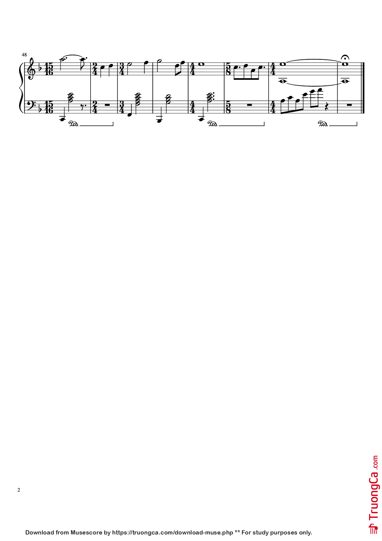 Page 2 of Sheet music PDF Piano Song on the Beach Piano - Arcade Fire, Owen Pallett