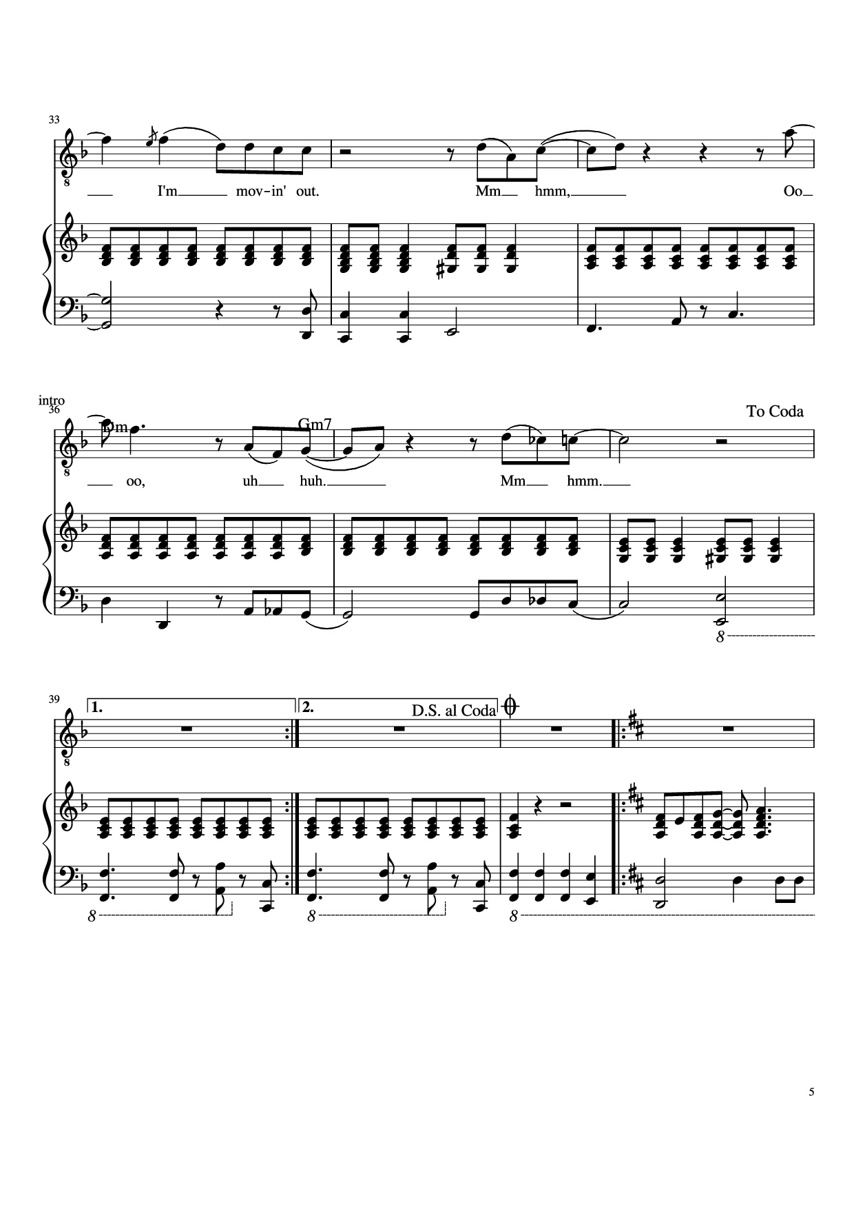 Page 5 of Sheet music PDF Piano Movin