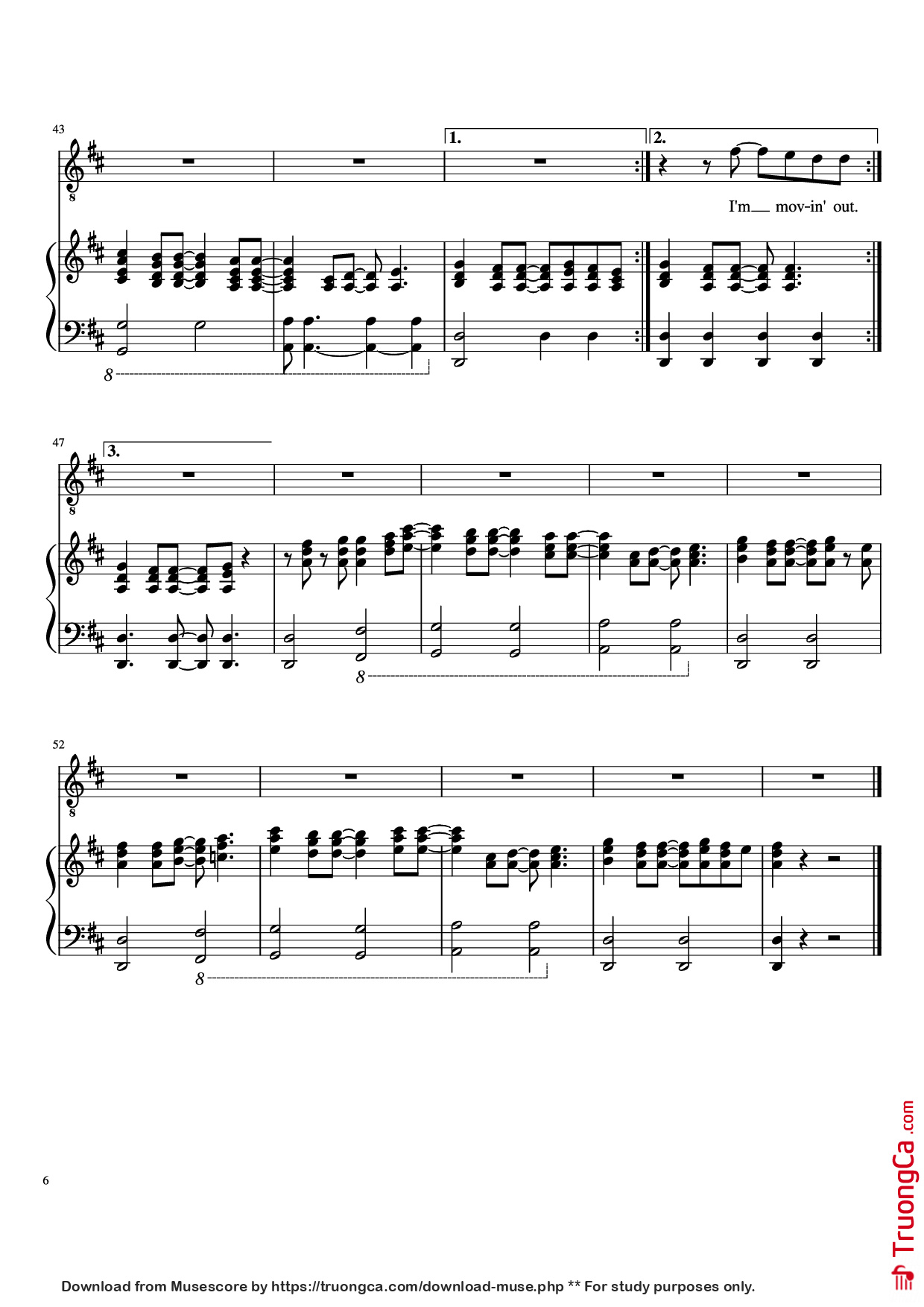 Page 6 of Sheet music PDF Piano Movin