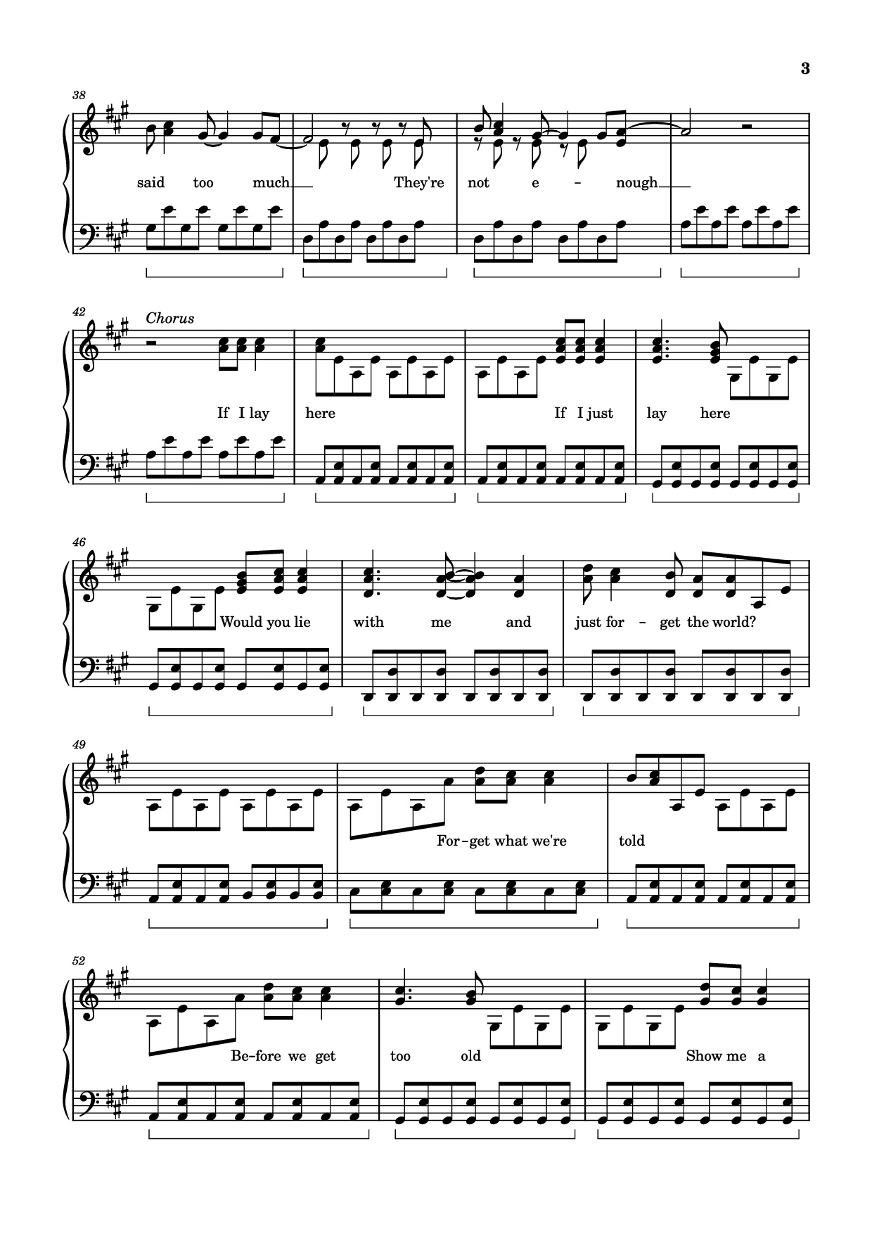 Page 3 of Sheet music PDF Piano Chasing Cars Piano - Snow Patrol