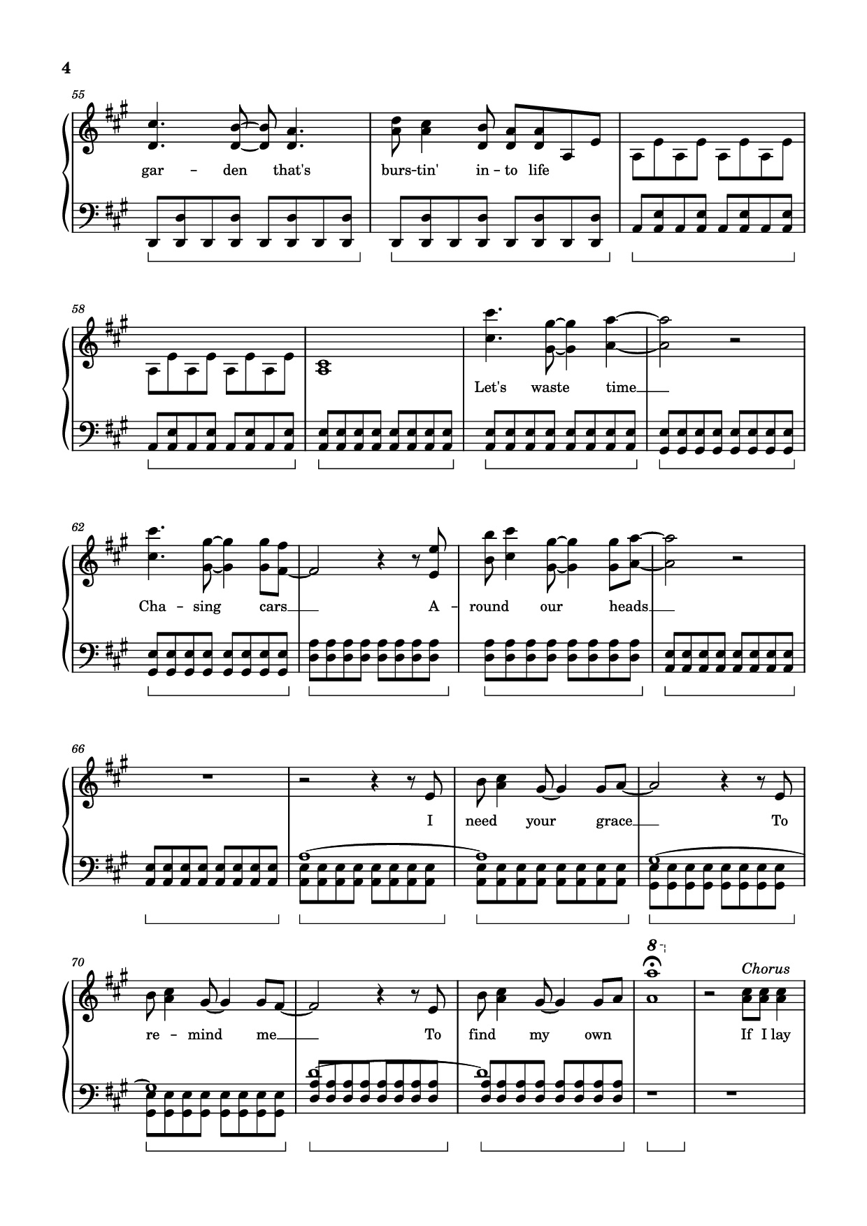 Page 4 of Sheet music PDF Piano Chasing Cars Piano - Snow Patrol