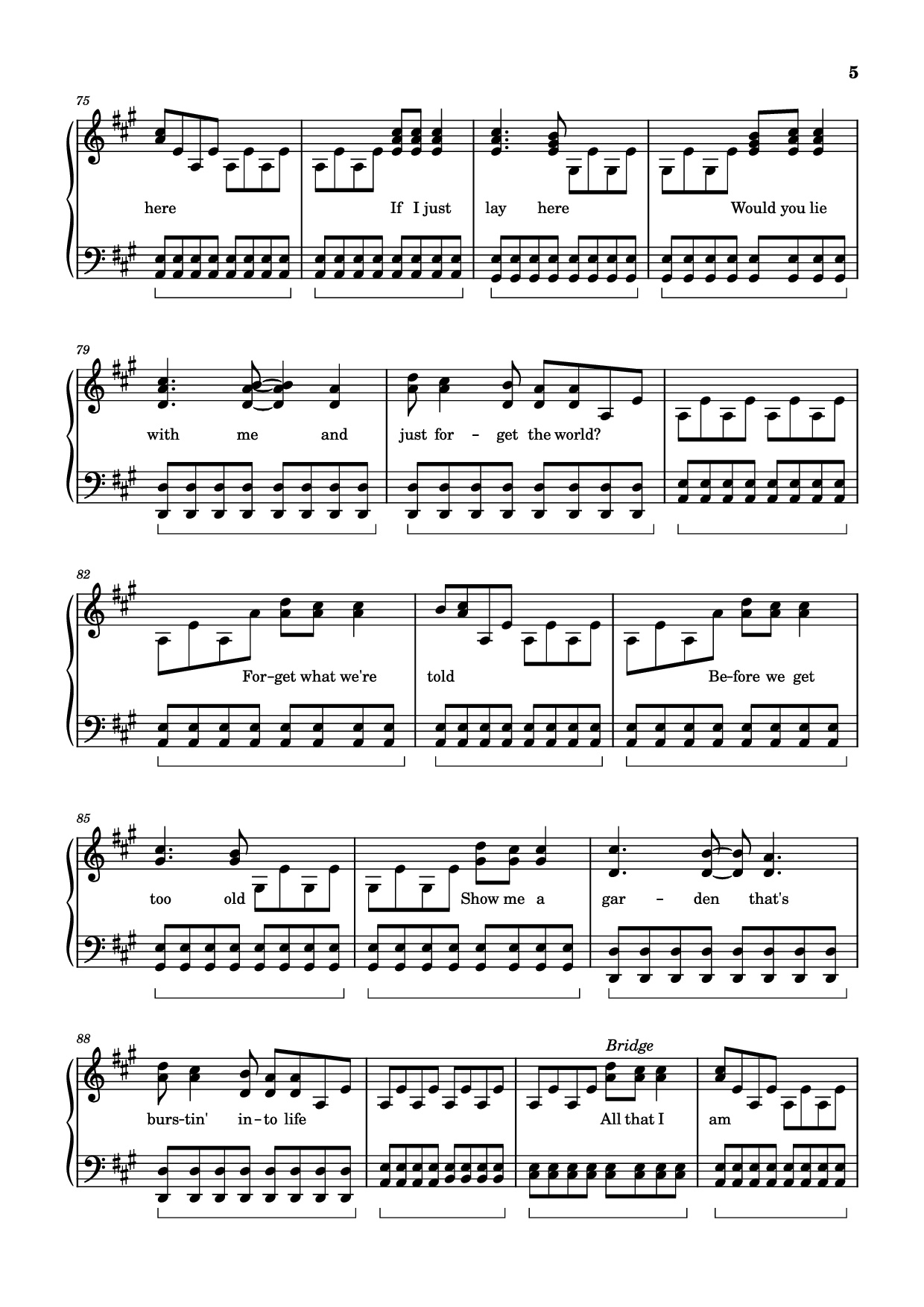 Page 5 of Sheet music PDF Piano Chasing Cars Piano - Snow Patrol