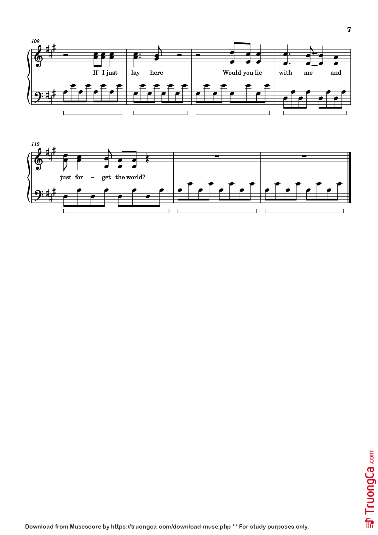 Page 7 of Sheet music PDF Piano Chasing Cars Piano - Snow Patrol
