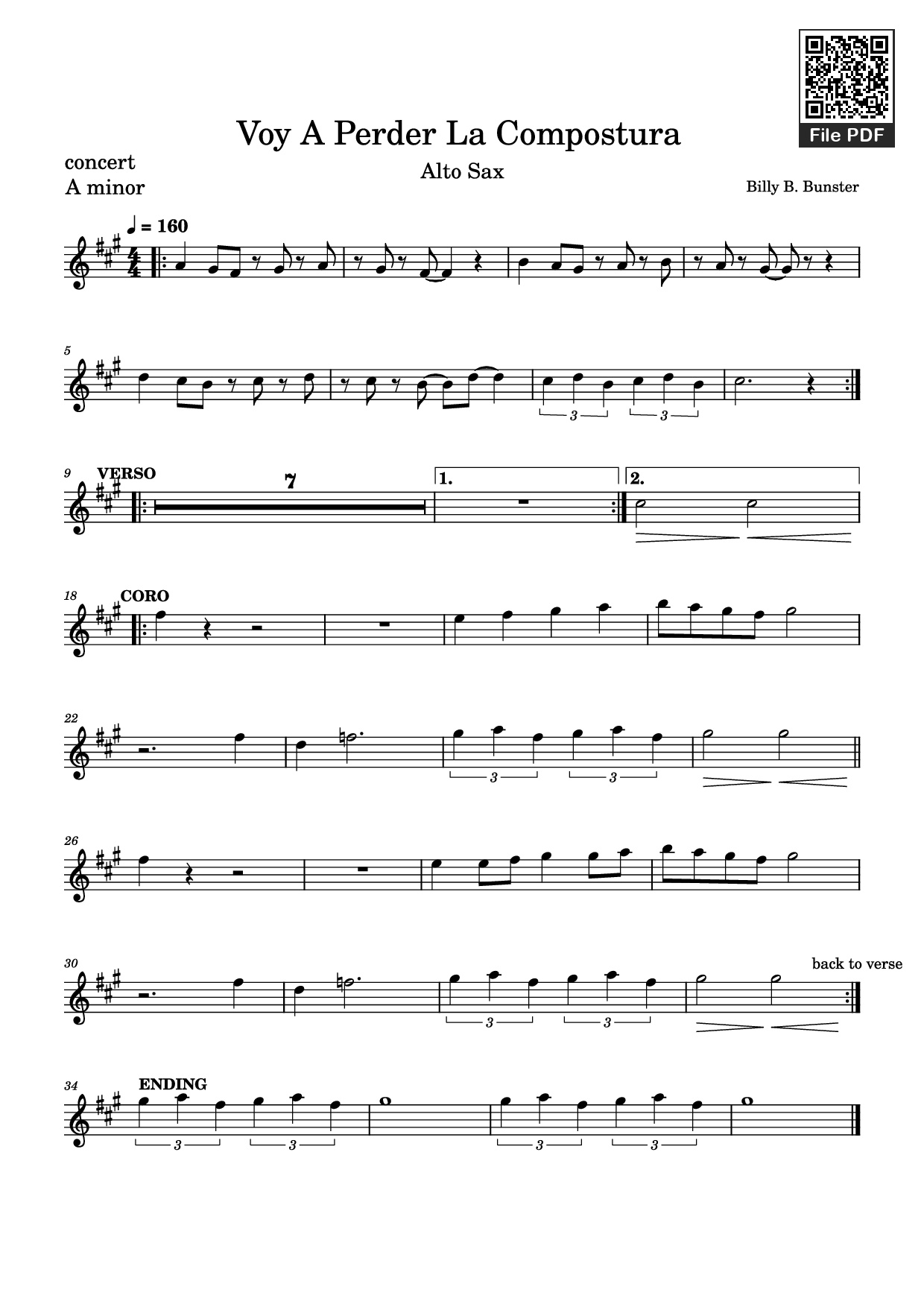 Page 1 of Sheet music PDF Voy A Perder La Compostura - Billy B. Bunster