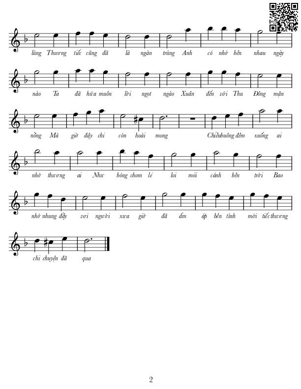 Page 2 of Sheet music PDF Hoài mong - Lê Tín Hương