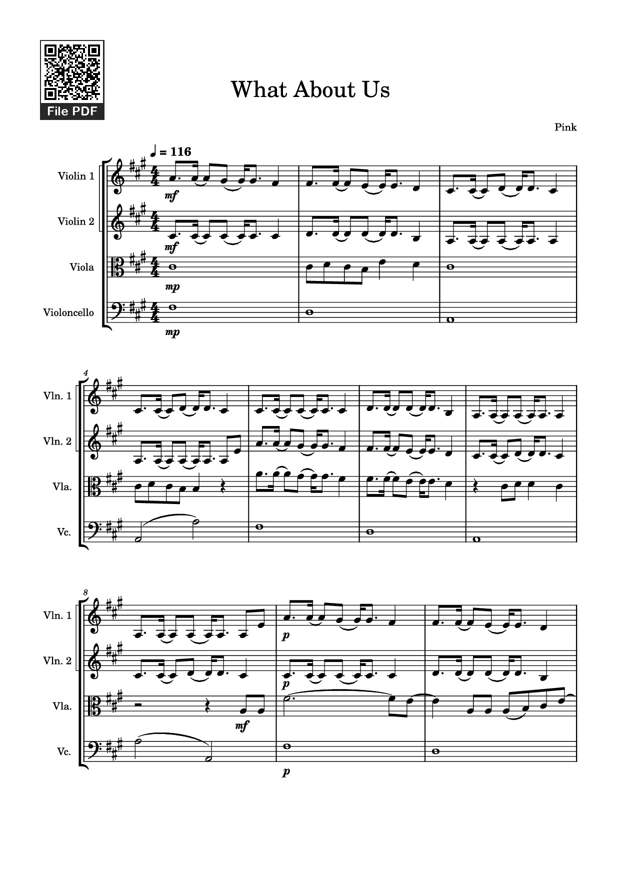 Page 1 of Sheet music PDF What About Us Violin - Pink