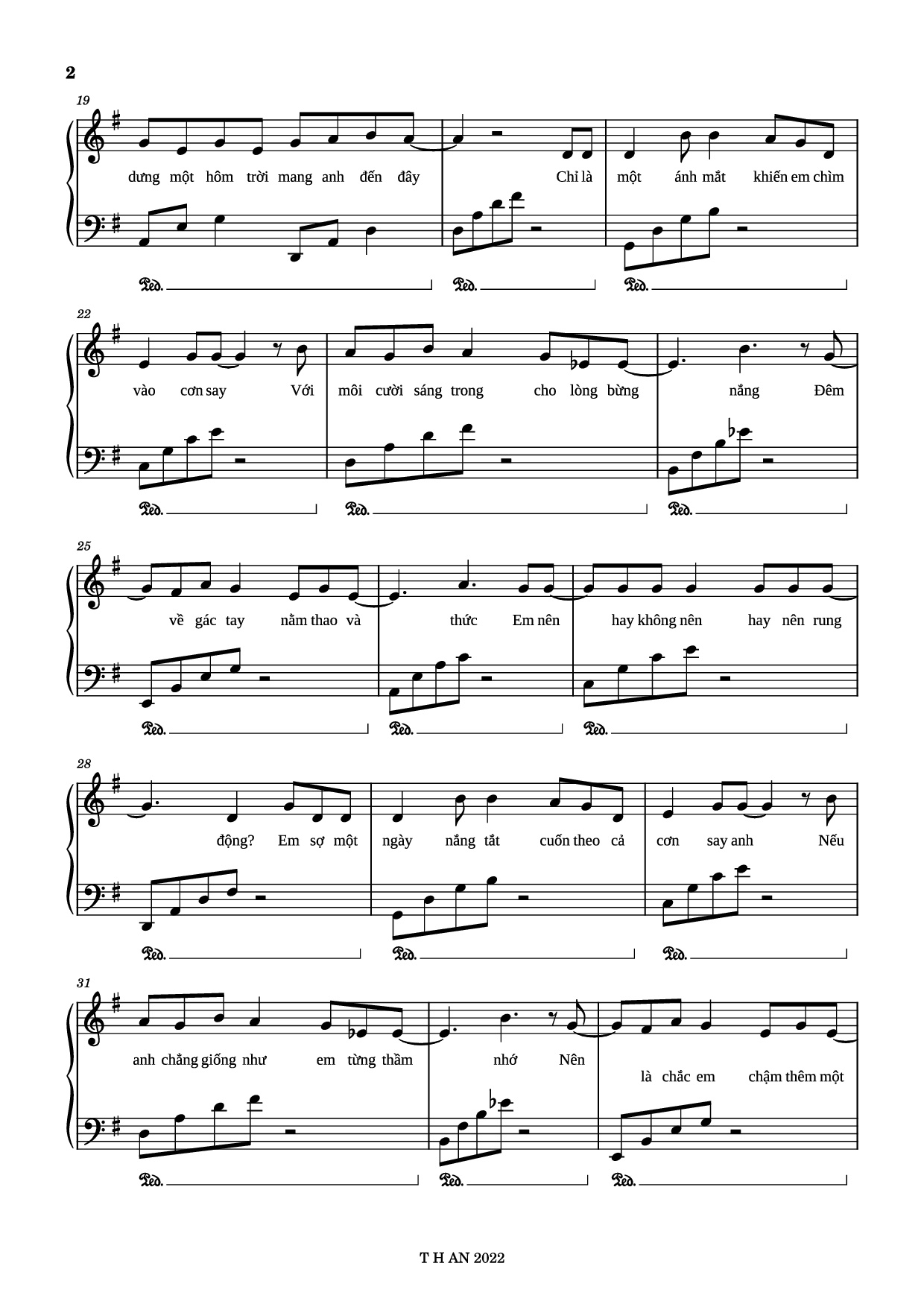 Page 2 of Sheet music PDF Piano Shay Nắnggg Piano - AMEE x OBITO x HỨA KIM TUYỀN